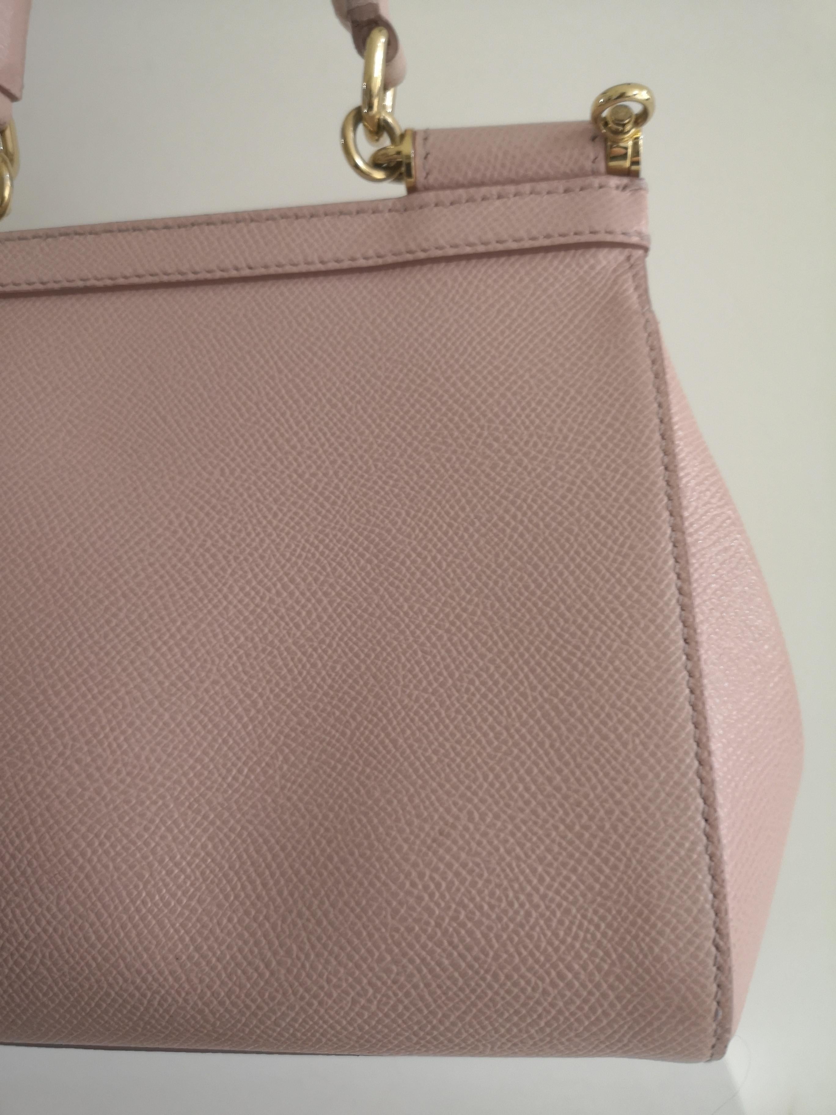 Dolce & Gabbana Small Sicily Nude light pink leather shoulder bag 1