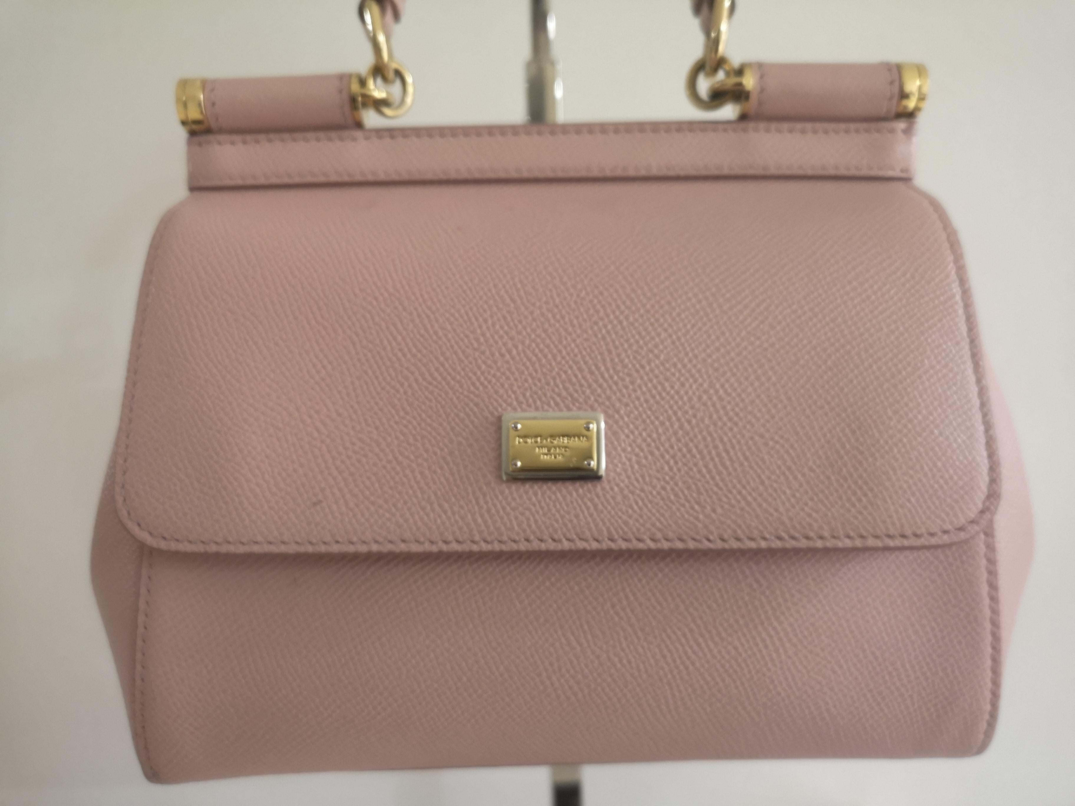 Dolce & Gabbana Small Sicily Nude light pink leather shoulder bag 3