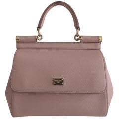 Dolce & Gabbana Small Sicily Nude light pink leather shoulder bag