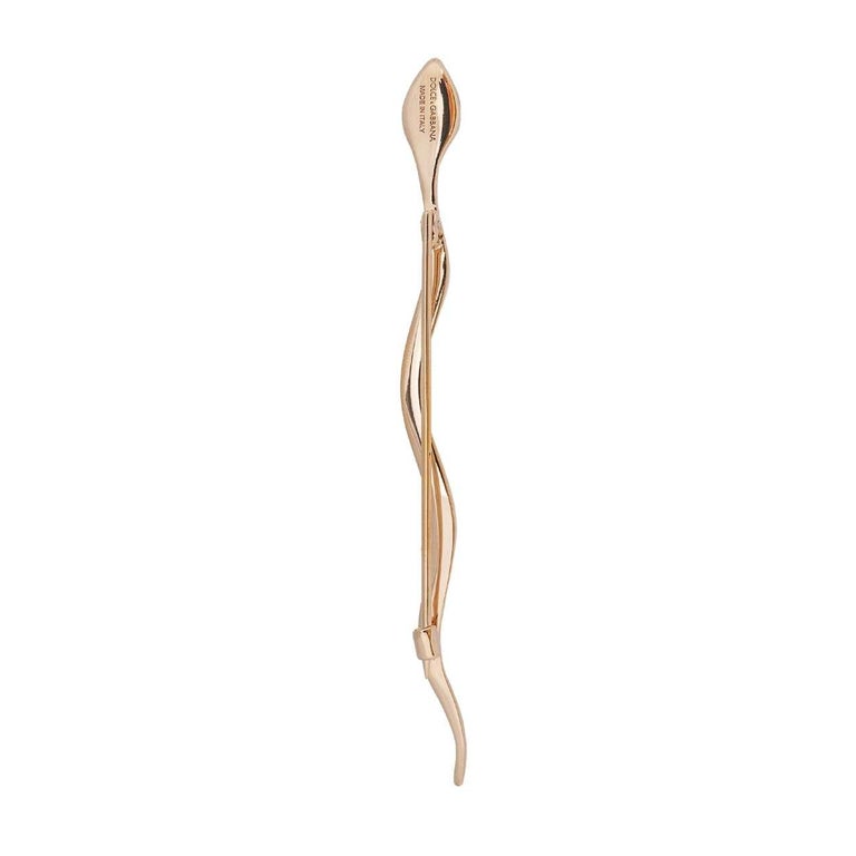 Dolce & Gabbana Silver Brass Crystal Spilla Serpente Mens Brooch Pin
