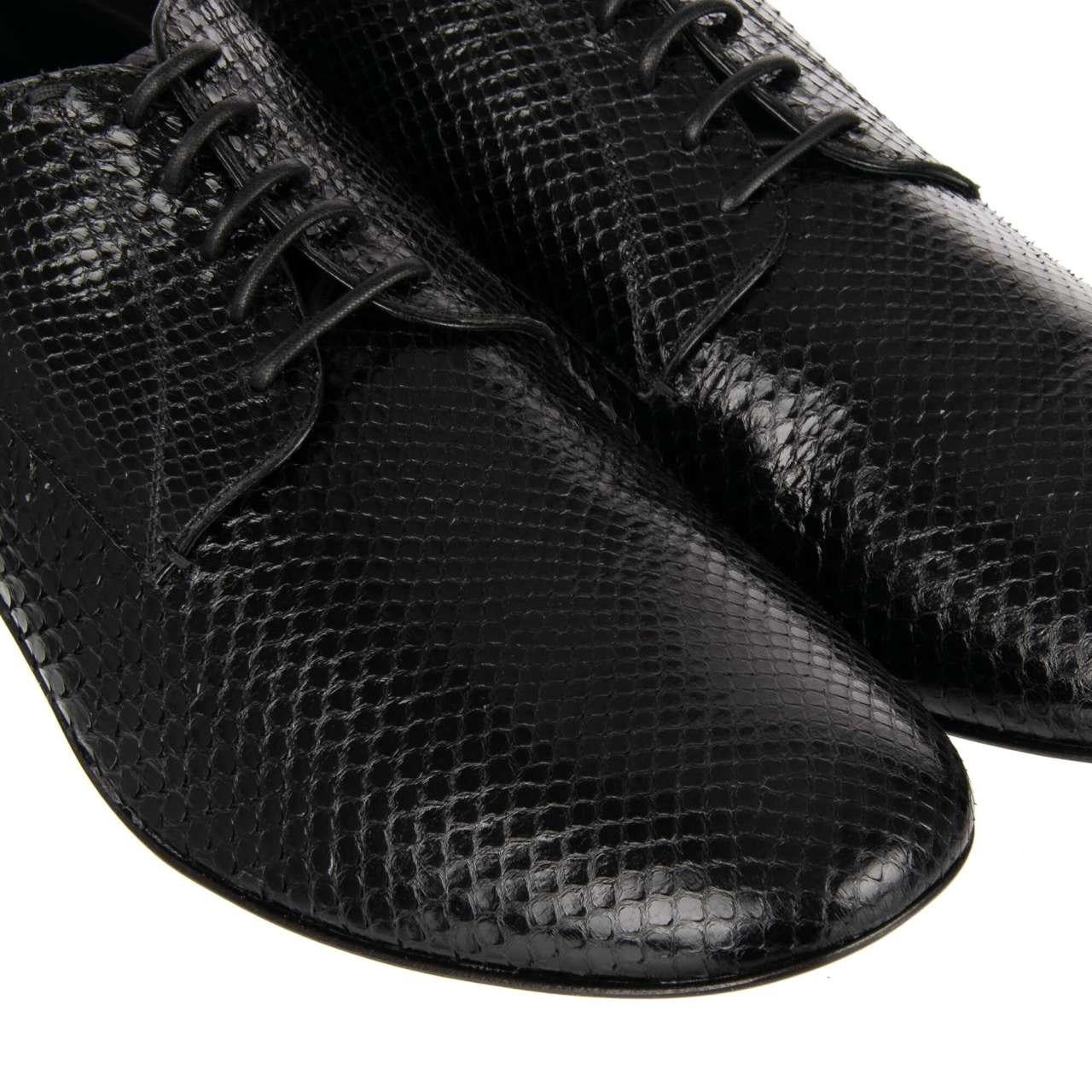 Dolce & Gabbana - Snake Derby Shoes OTELLO Black 44 UK 10 US 11 For Sale 1