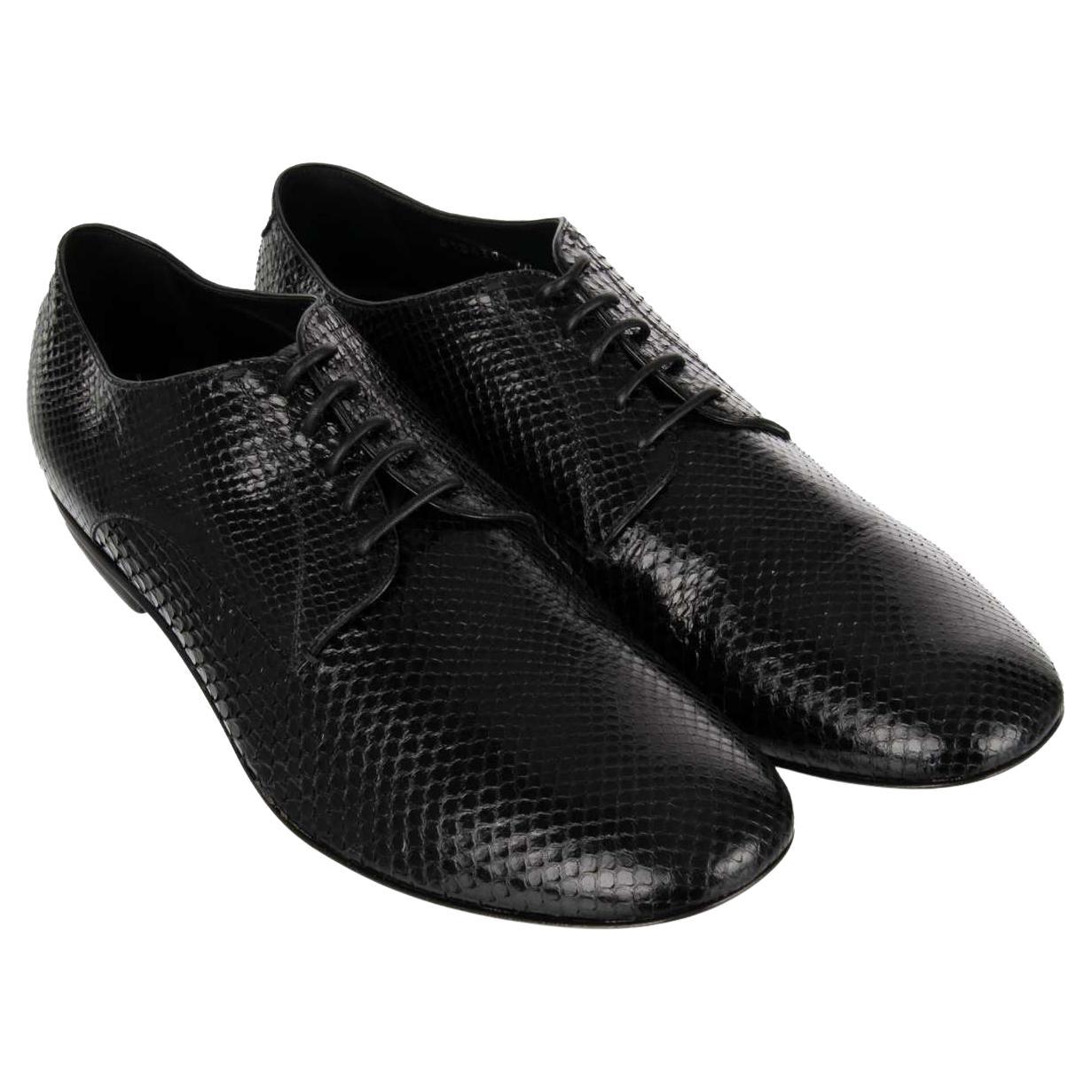 Dolce & Gabbana - Snake Derby Shoes OTELLO Black 44 UK 10 US 11 For Sale