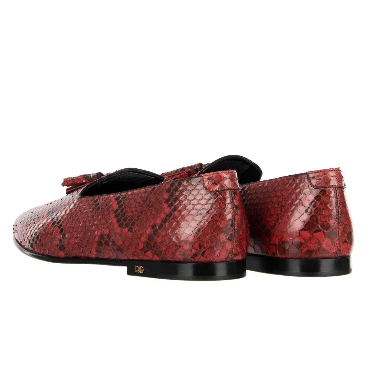 Men's Dolce & Gabbana Snake Tassel Shoes Loafer YOUNG POPE Red 44 UK 10 US 11 For Sale