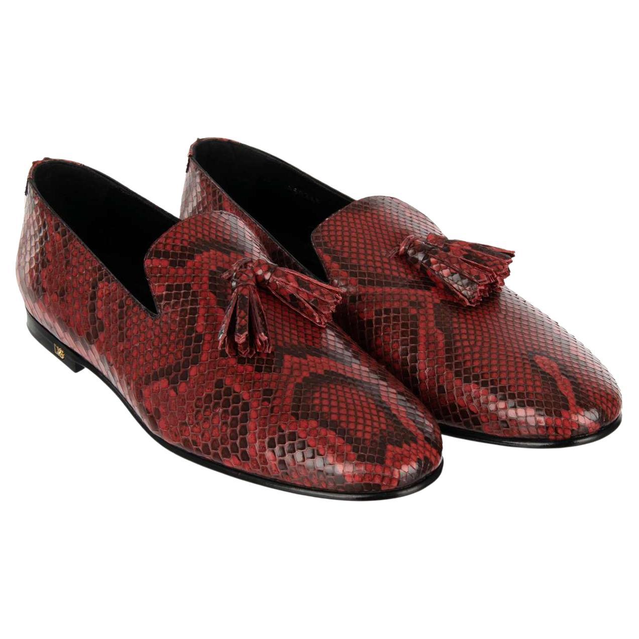 Dolce & Gabbana Snake Tassel Shoes Loafer YOUNG POPE Red 44 UK 10 US 11 For Sale