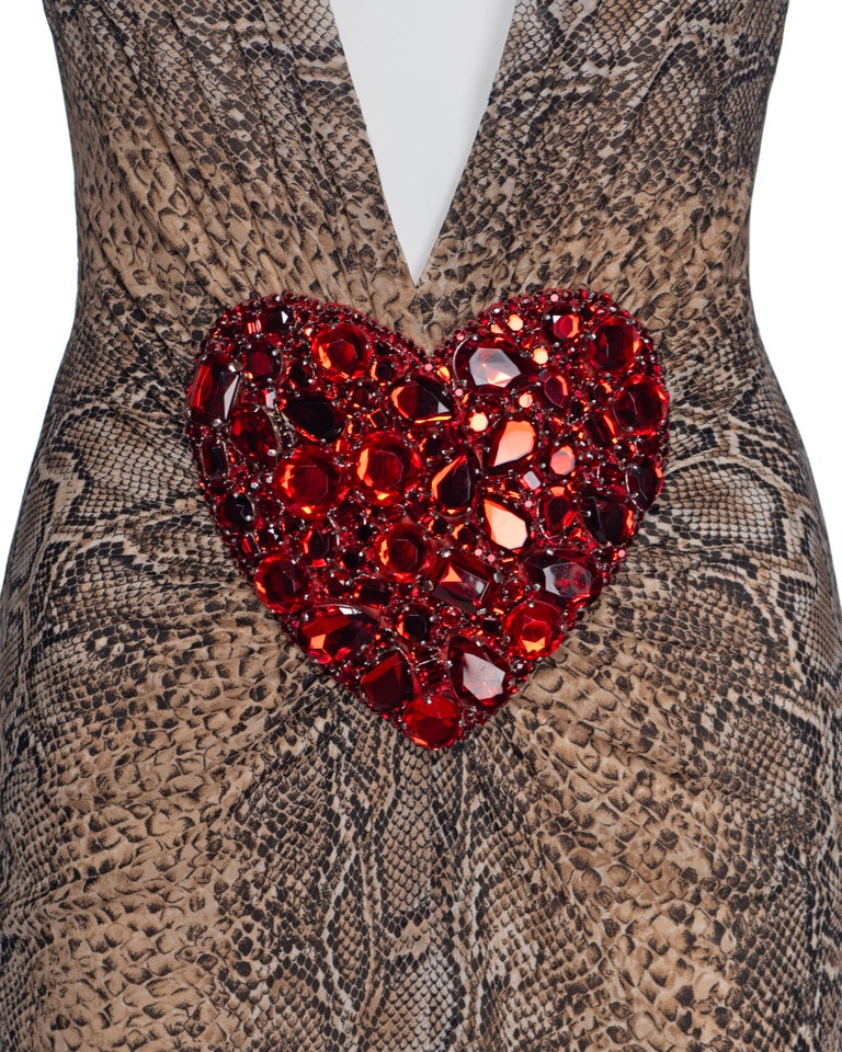 open lace back dress Red Crystal Heart Dress