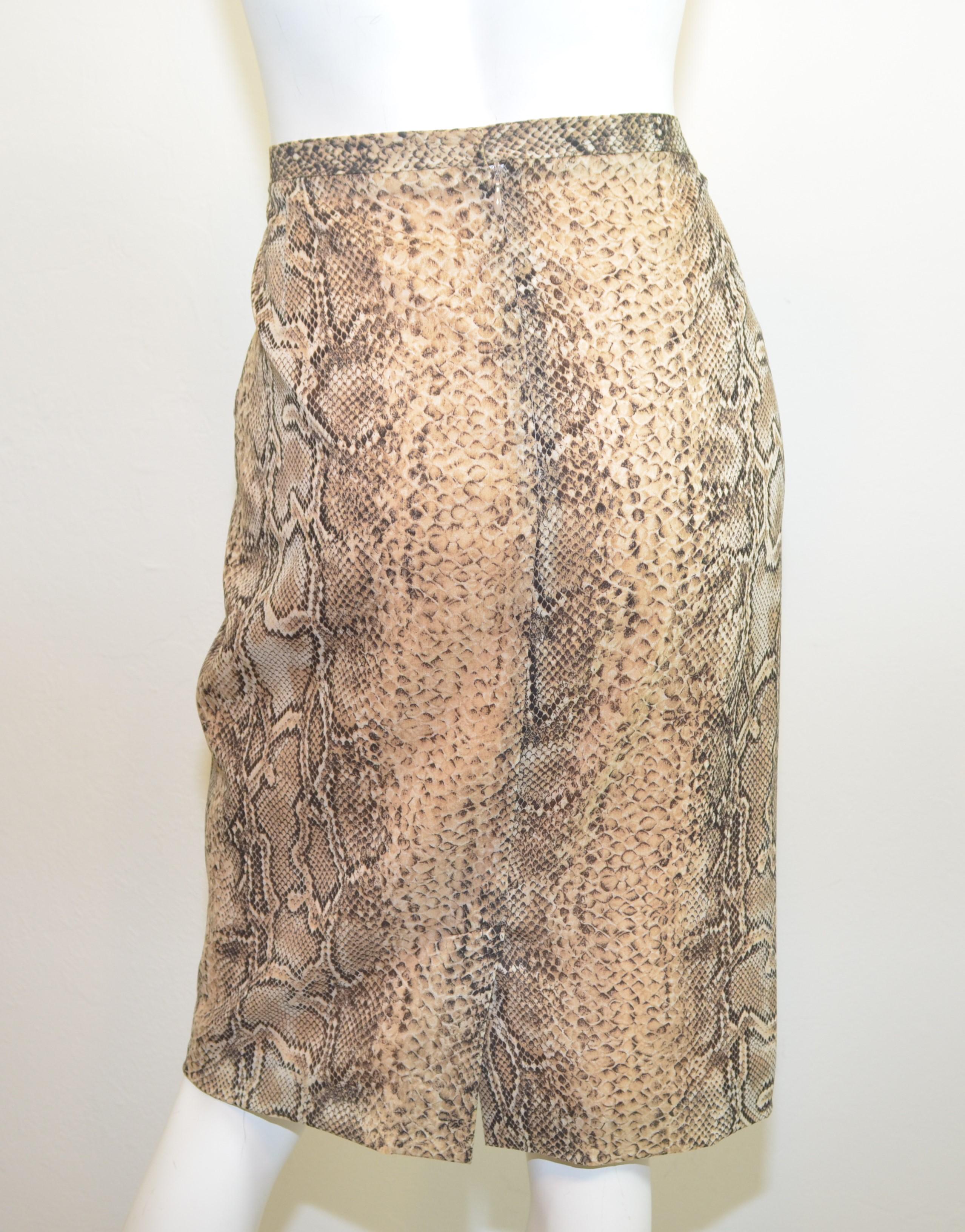 snakeskin pencil skirt