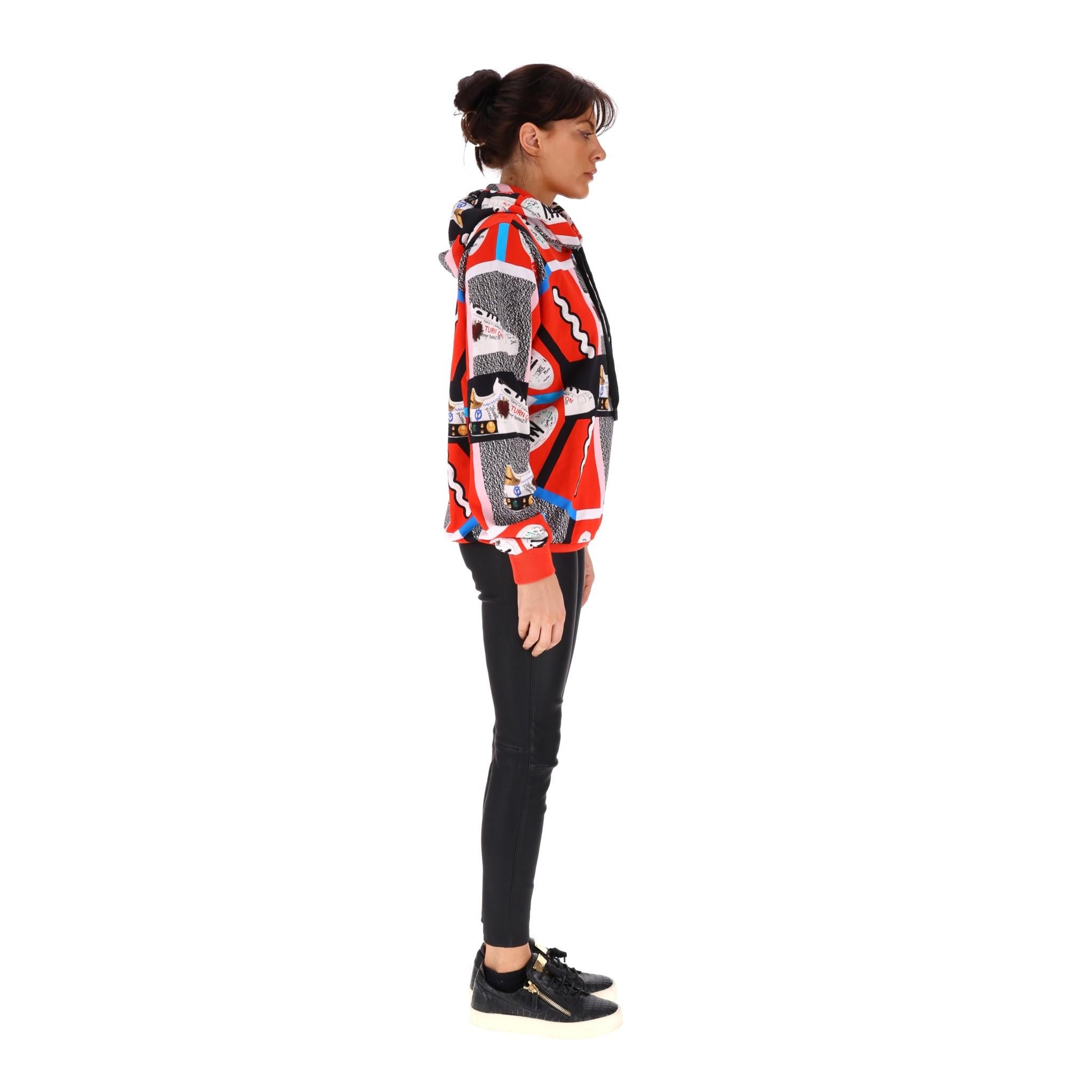 Orange Dolce & Gabbana Sneakers Print Cotton Sweatshirt For Sale