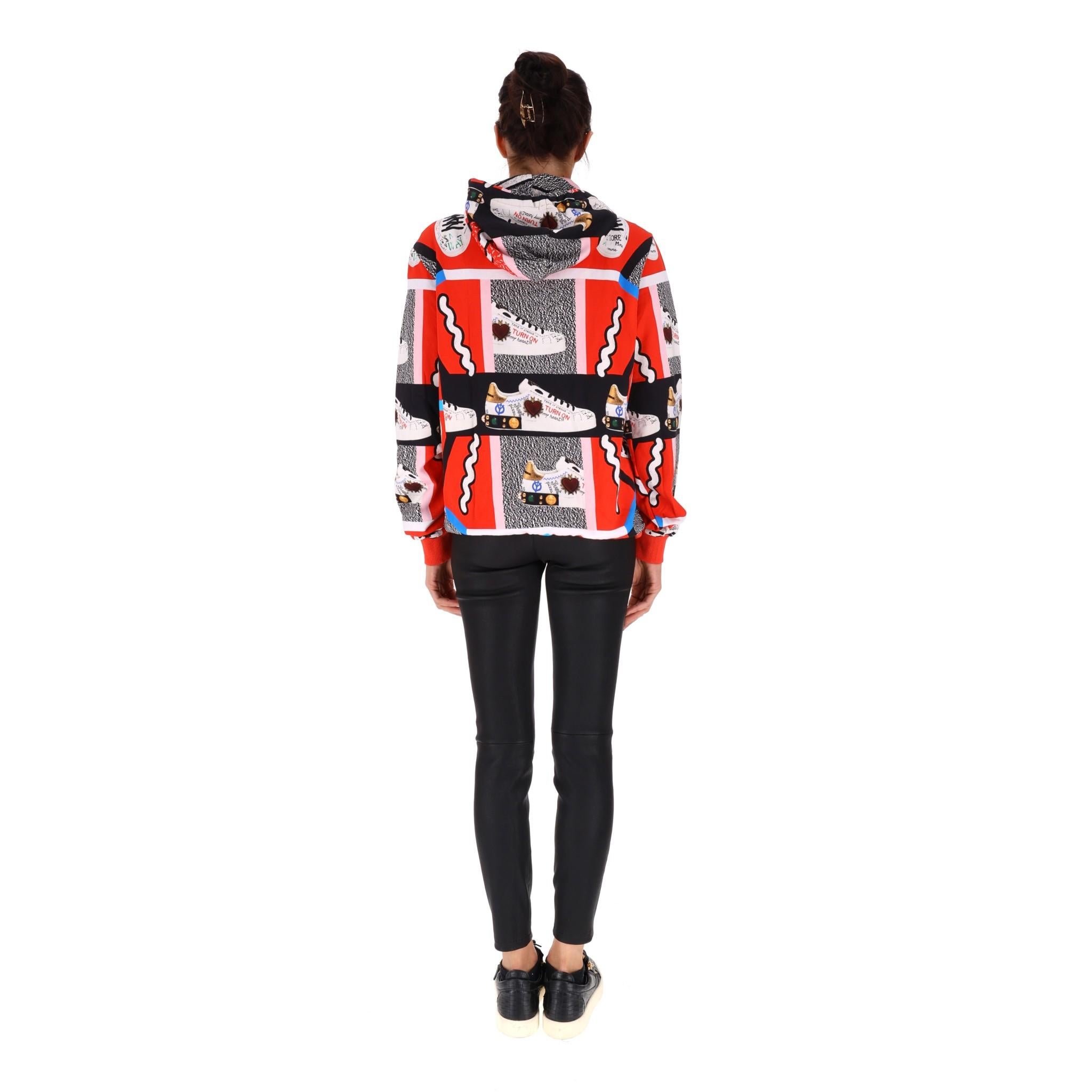 Dolce & Gabbana Sneakers Print Cotton Sweatshirt In Excellent Condition For Sale In London, GB