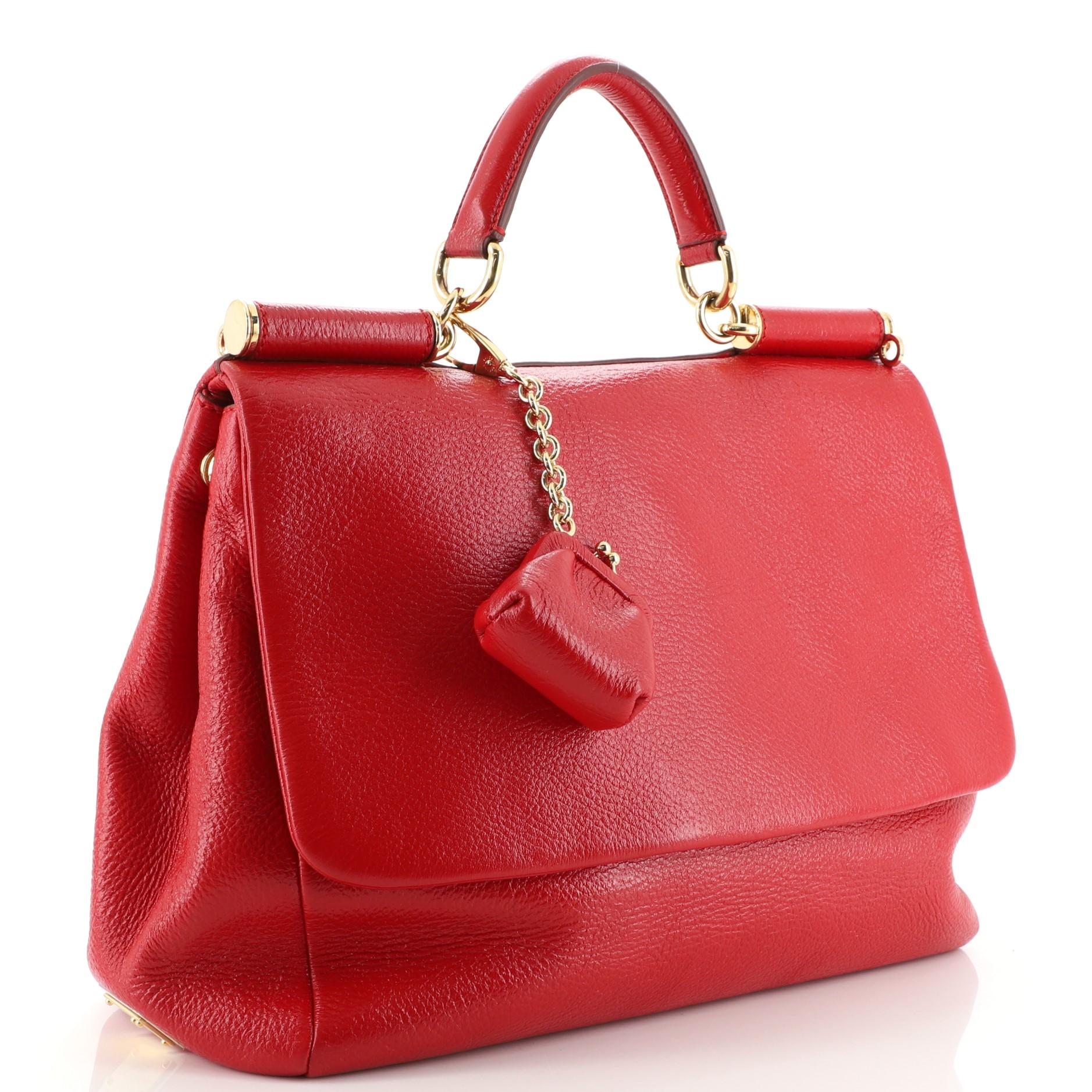 Red Dolce & Gabbana Soft Miss Sicily Bag Leather Medium