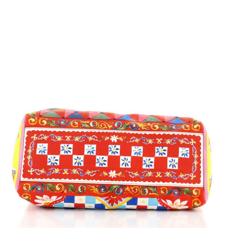 Dolce & Gabbana Soft Miss Sicily Bag Printed Canvas Large In Good Condition In NY, NY