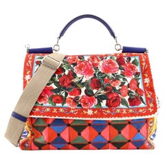 Dolce & Gabbana Soft Miss Sicily Bag Printed Canvas Large
