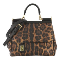 Dolce &amp;amp; Gabbana Soft Miss Sicily Handtasche aus Leder mit Leopardenmuster Medium