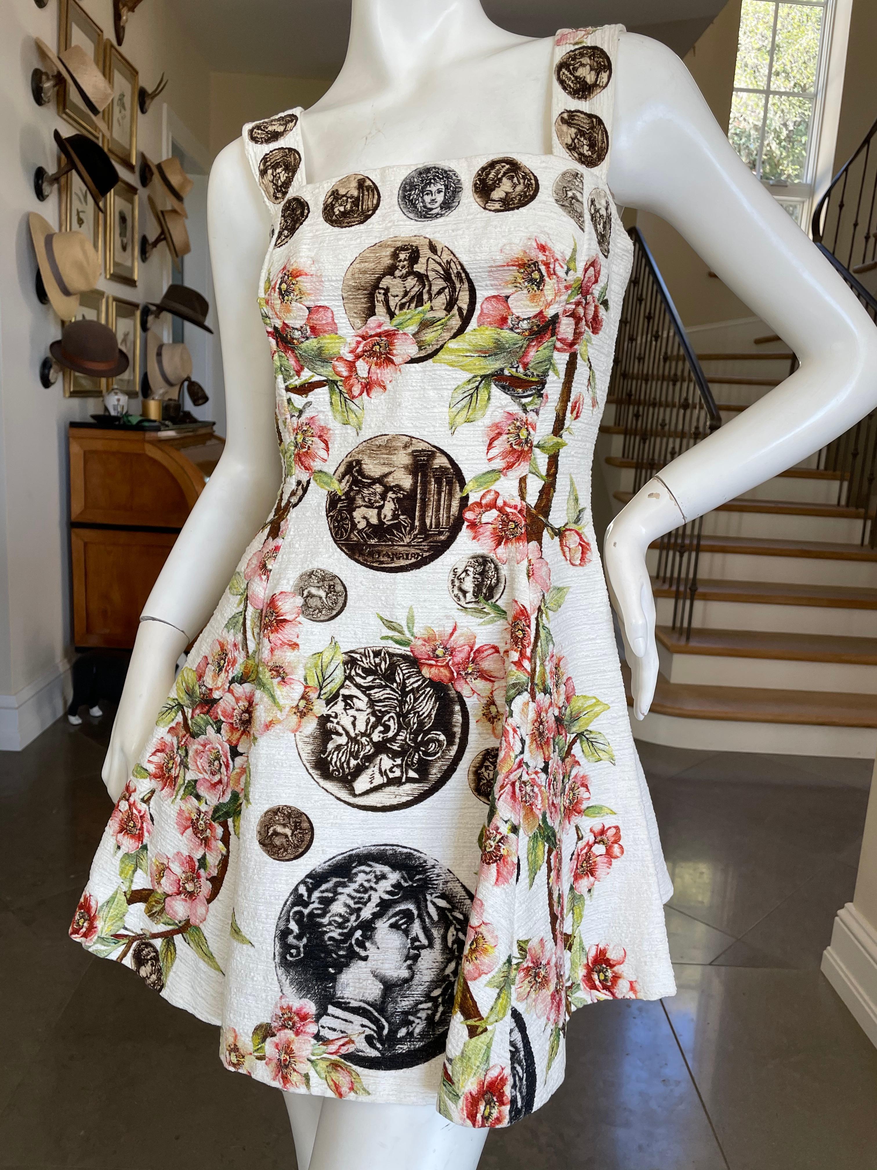 Gray Dolce & Gabbana Special Edition Antiquities Mini Dress Spring 2014 For Sale