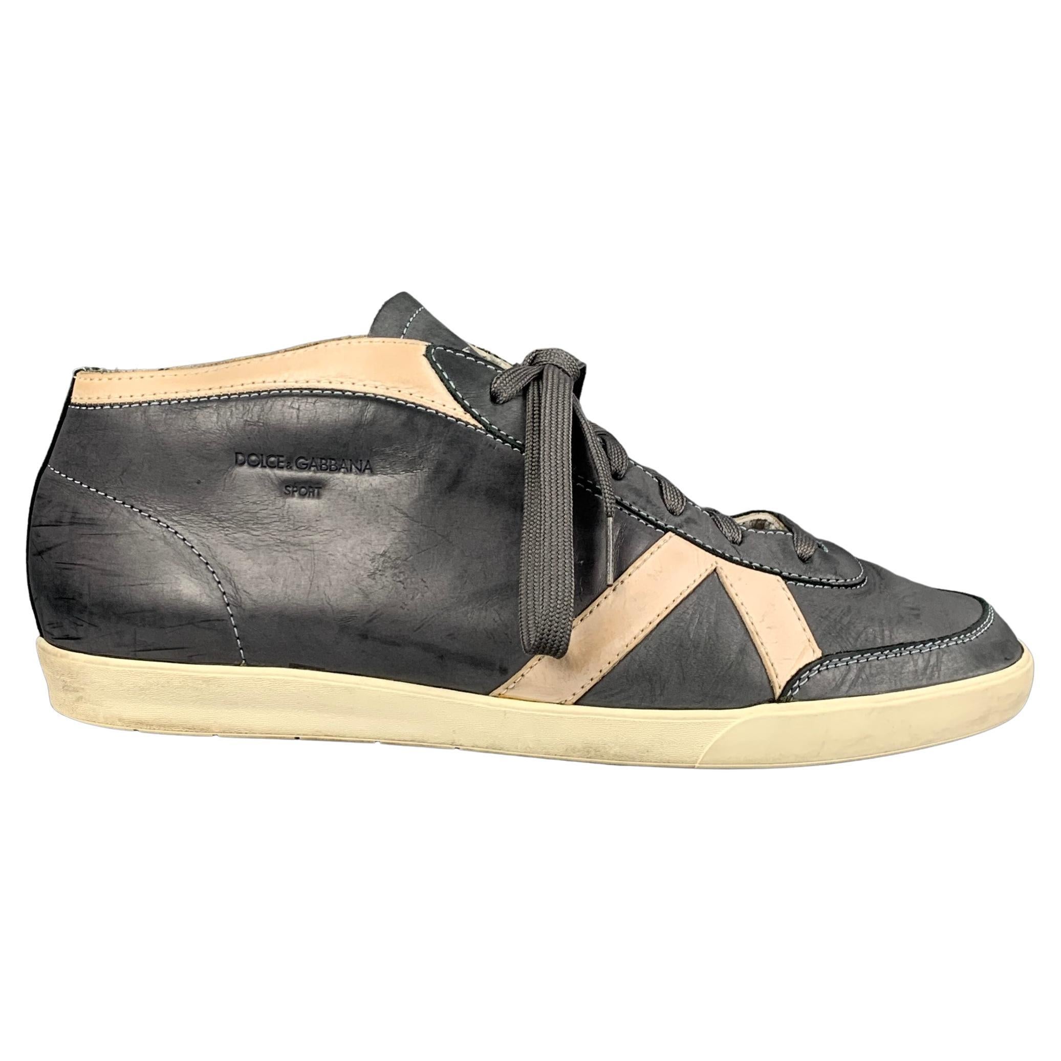 Dolce & Gabbana White Gold Leather Low Top Sneakers Casual Shoes main image 1