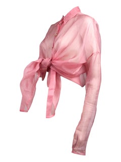 Dolce Gabbana Frühjahr 1992 Rosa Organza-Hemd
