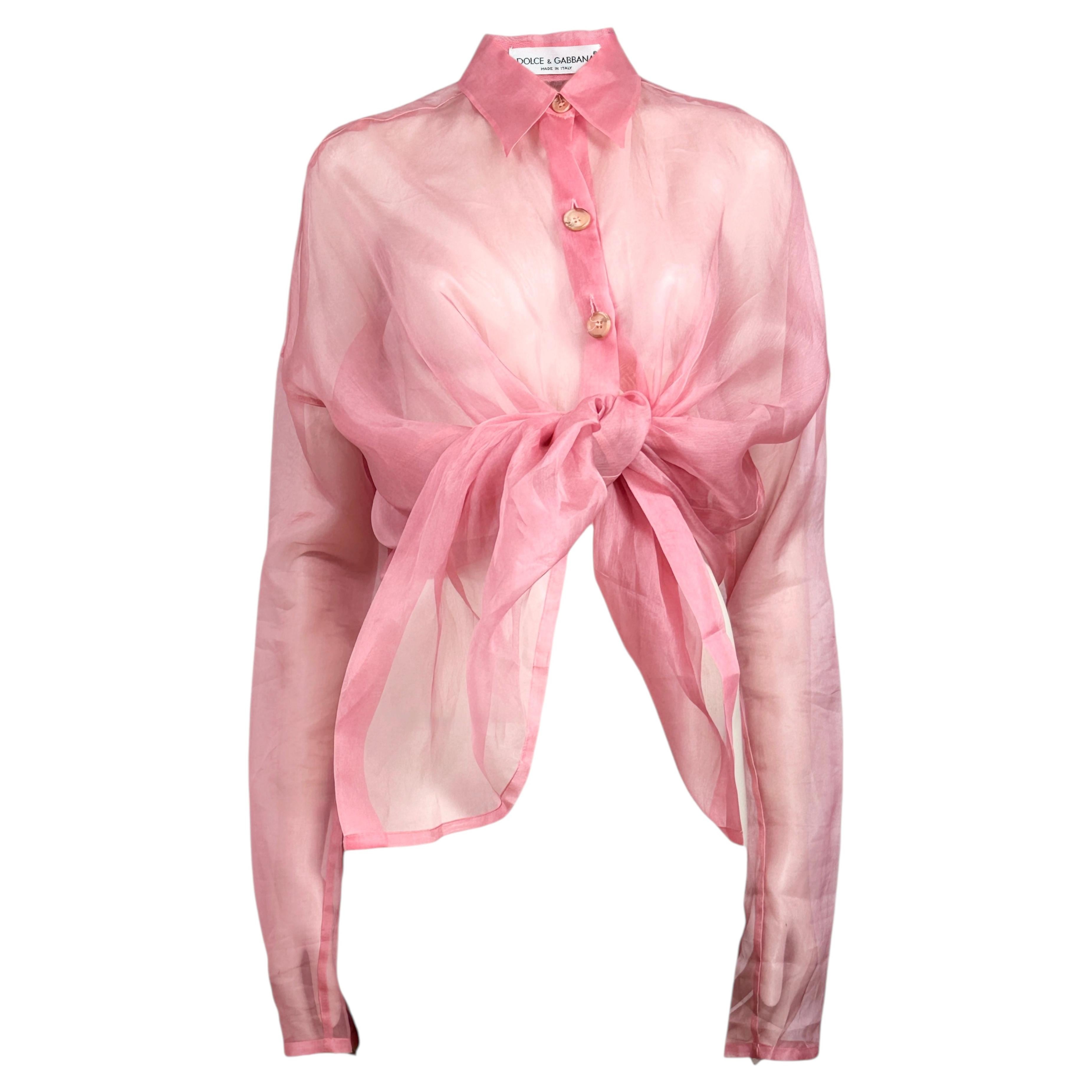 Dolce Gabbana Spring 1992 Pink organza shirt