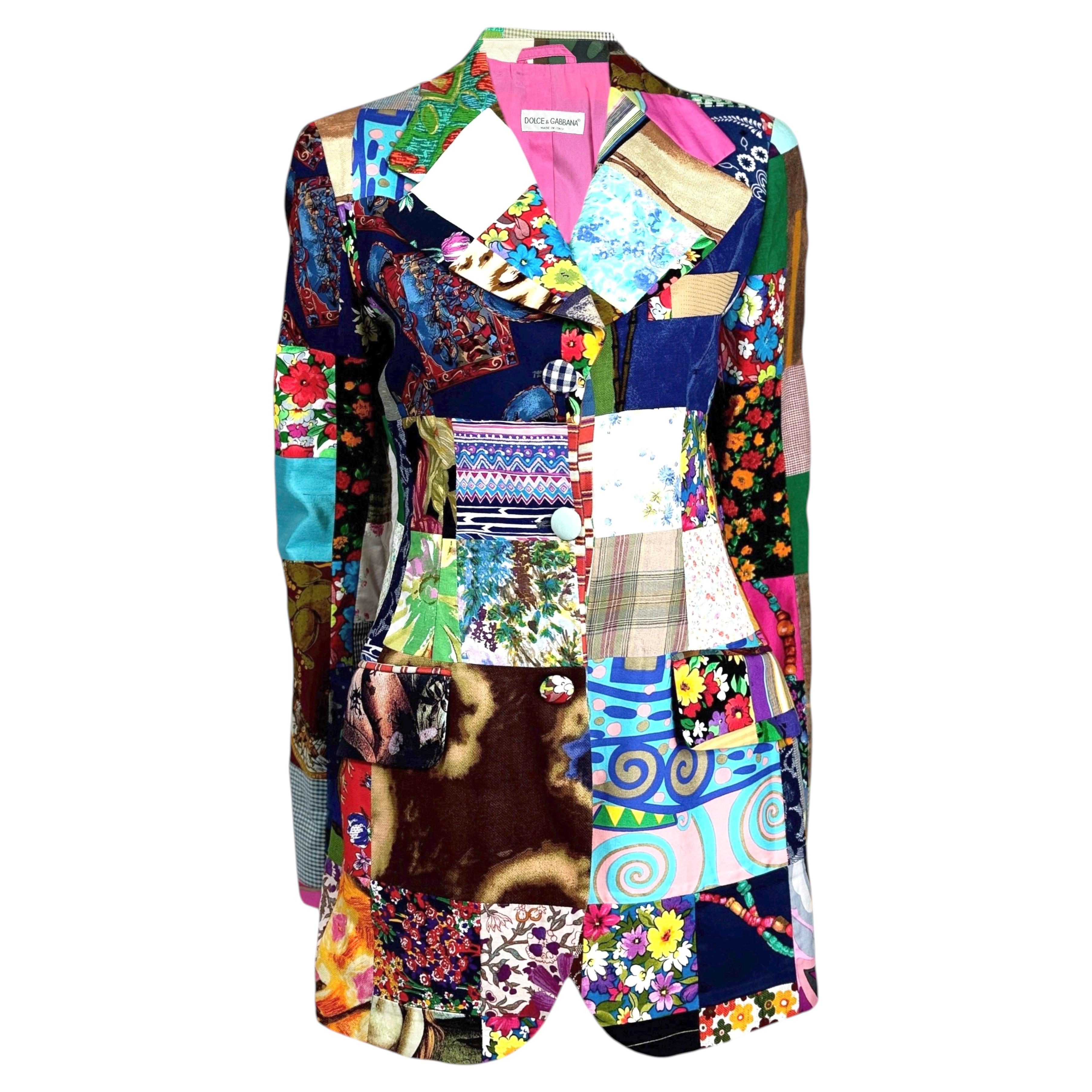 Dolce Gabbana Spring 1993 patchwork jacket im Angebot