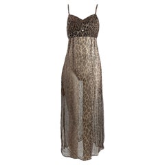 Dolce Gabbana Spring 1997 Kate Moss Leopard lingerie dress