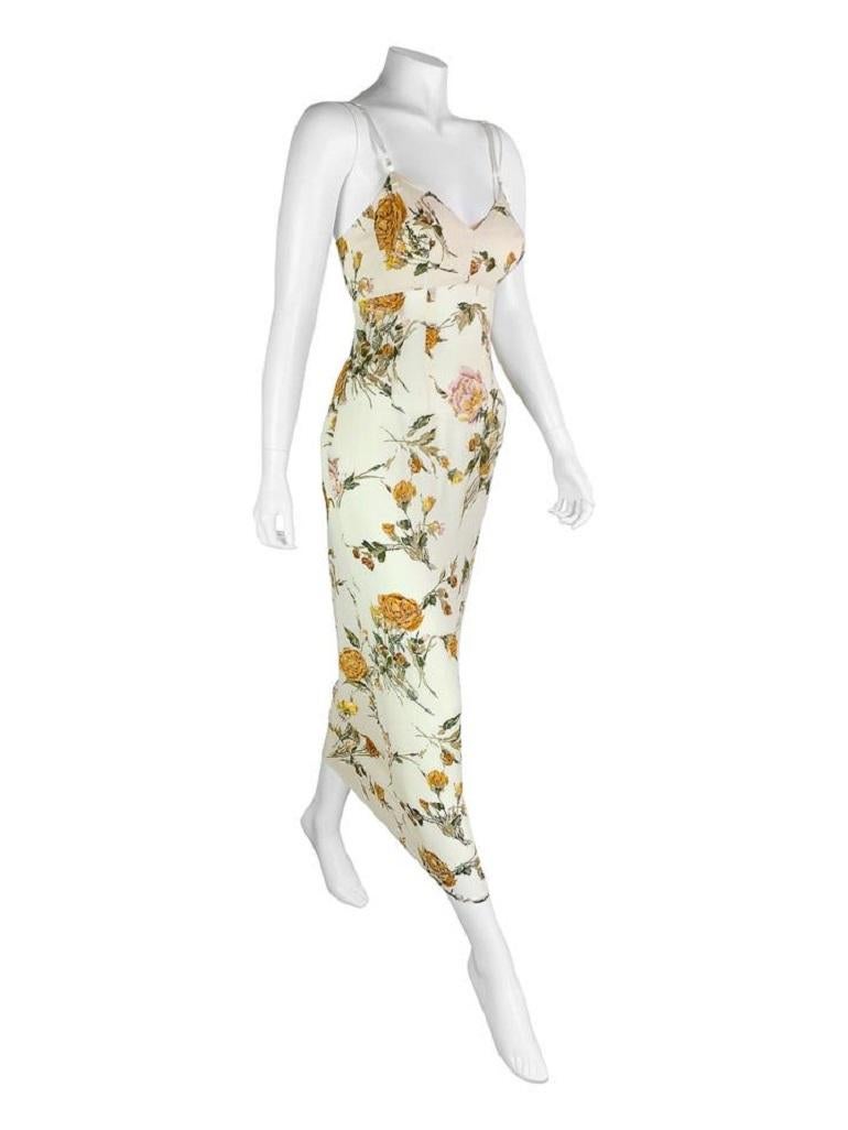 Vestido de seda Dolce & Gabbana Primavera 1997 Beige