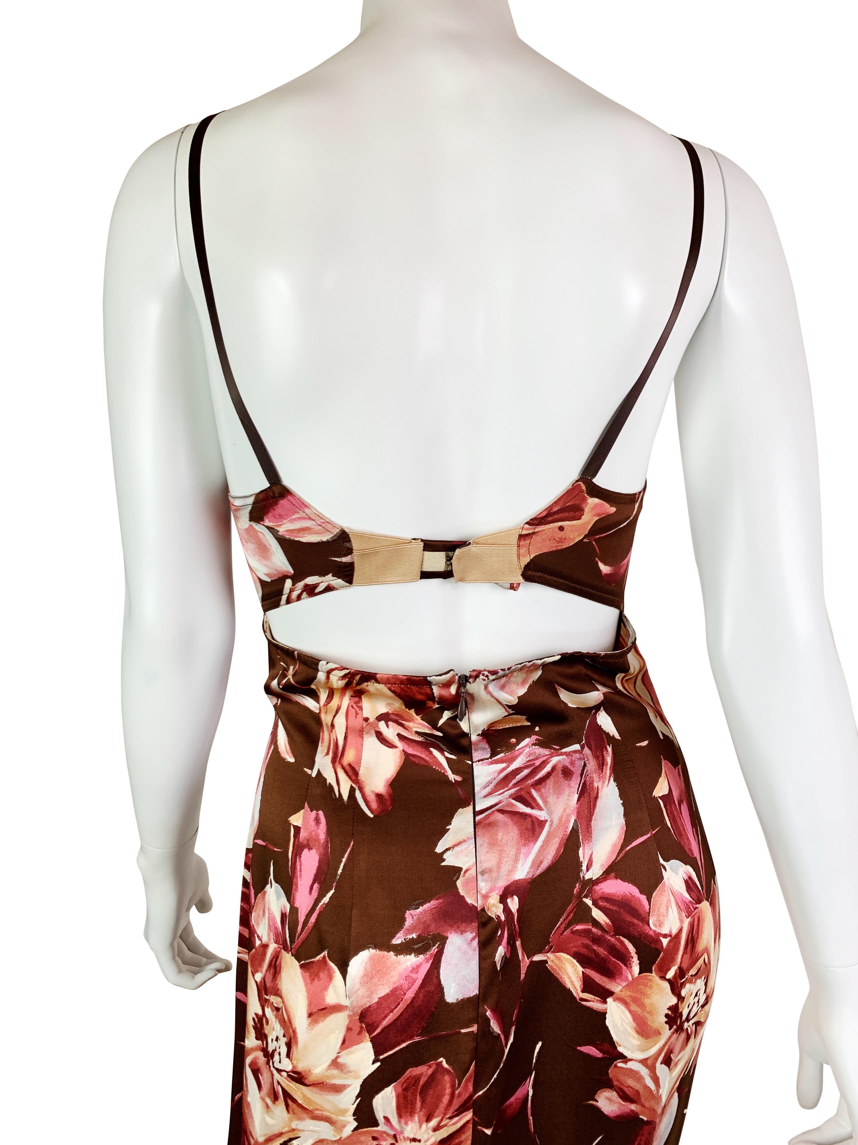 Brown Dolce & Gabbana Spring 1997 Silk Dress For Sale