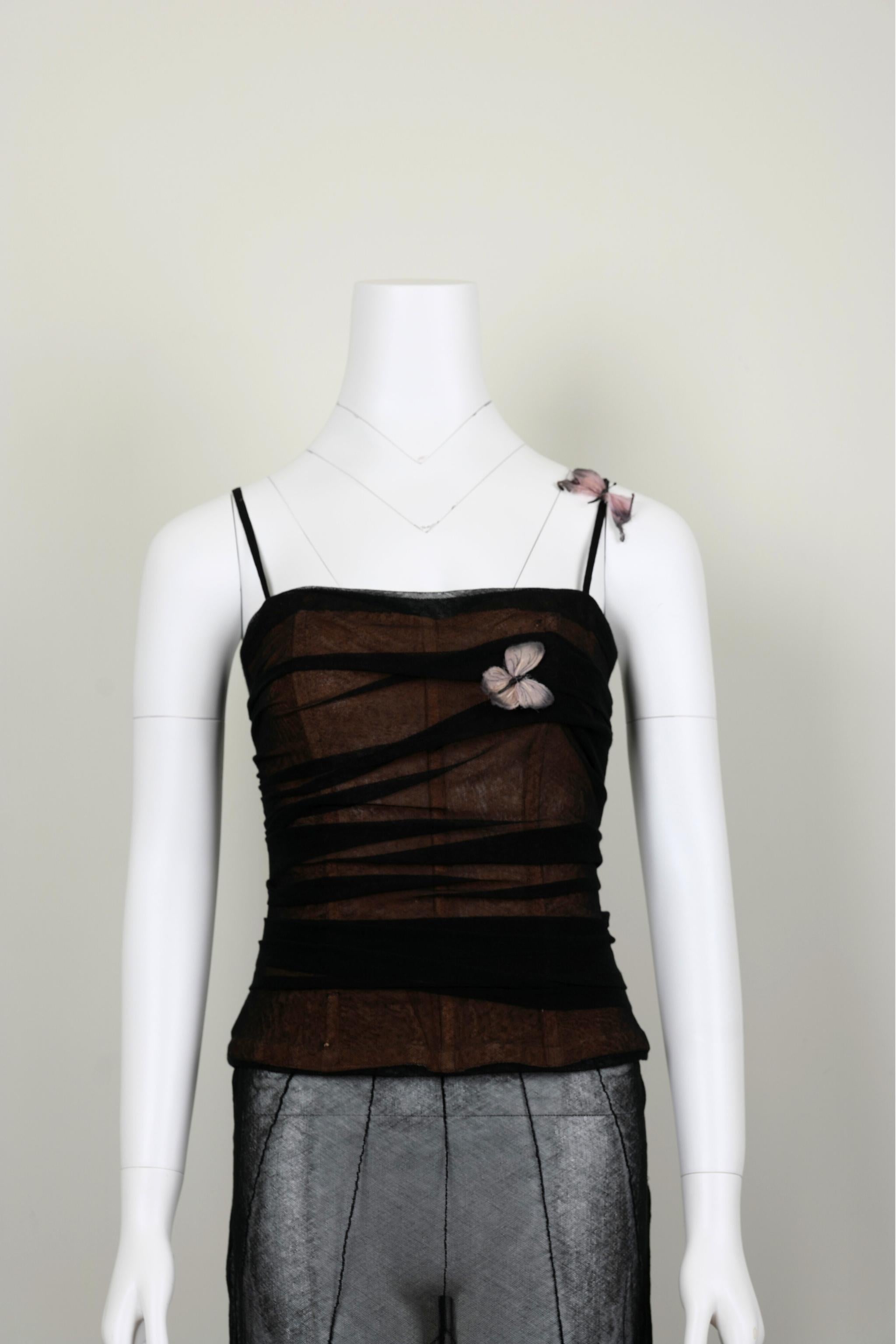 Dolce & Gabbana Primavera 1998 Vestido Mariposa Negro en Bueno estado para la venta en Hong Kong, HK