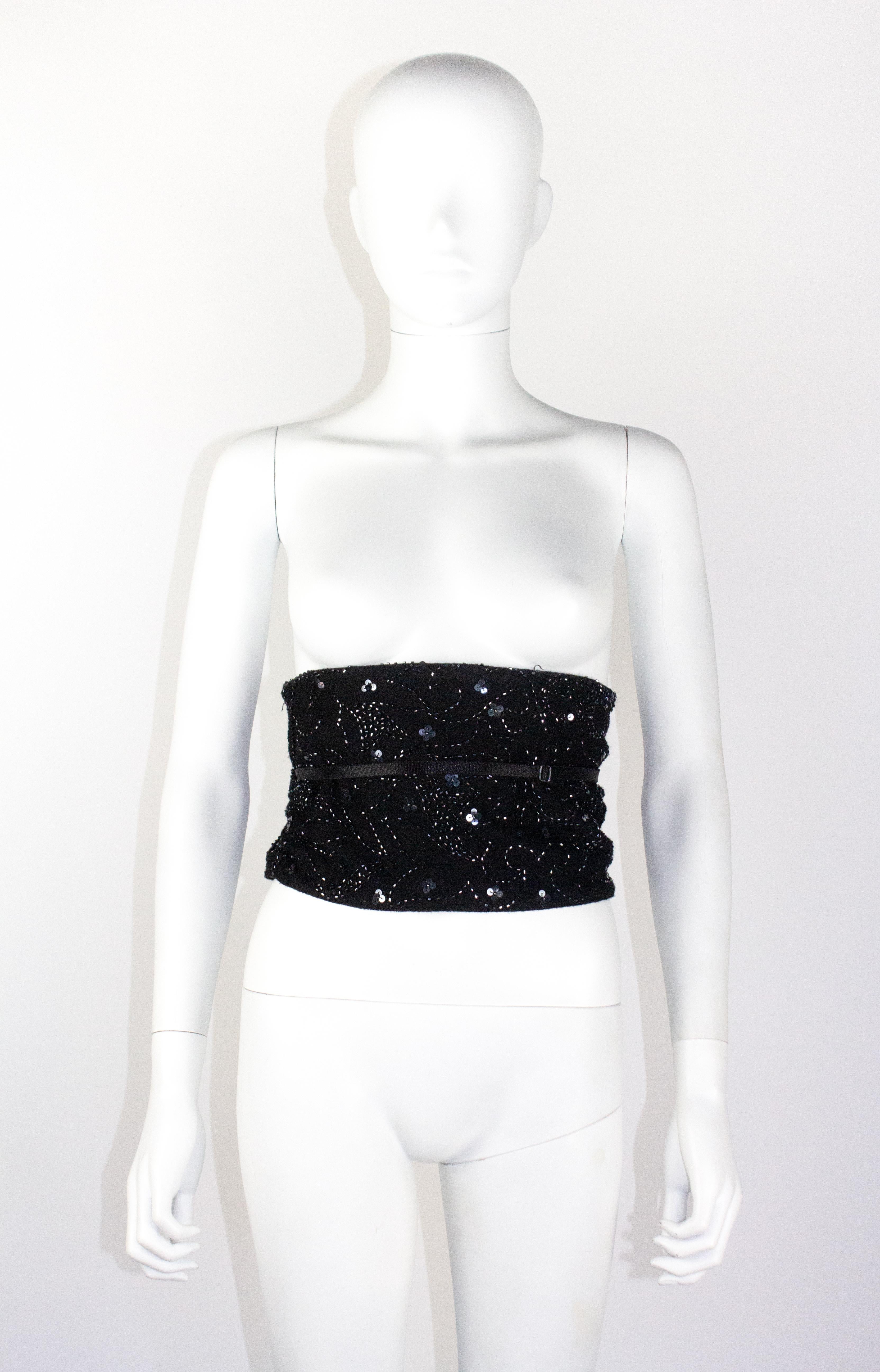 Gray Dolce & Gabbana Spring 1999 Beaded Obi Belt