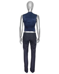 Dolce & Gabbana Spring 2002 RUNWAY Three Piece Denim Pinstripe Set