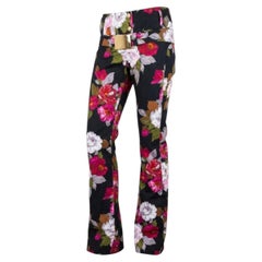 Dolce & Gabbana Spring 2004 Floral Print Low-Rise Pants - Gold Buckle