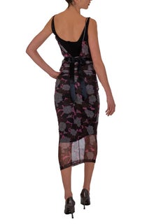 Dolce & Gabbana Spring 2004 Floral Tulle Ruched Dress