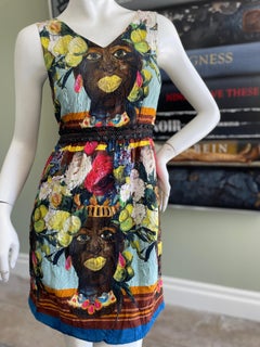 Dolce & Gabbana Spring 2013 "Mammy Collection" Raffia Trimmed Sheath Dress