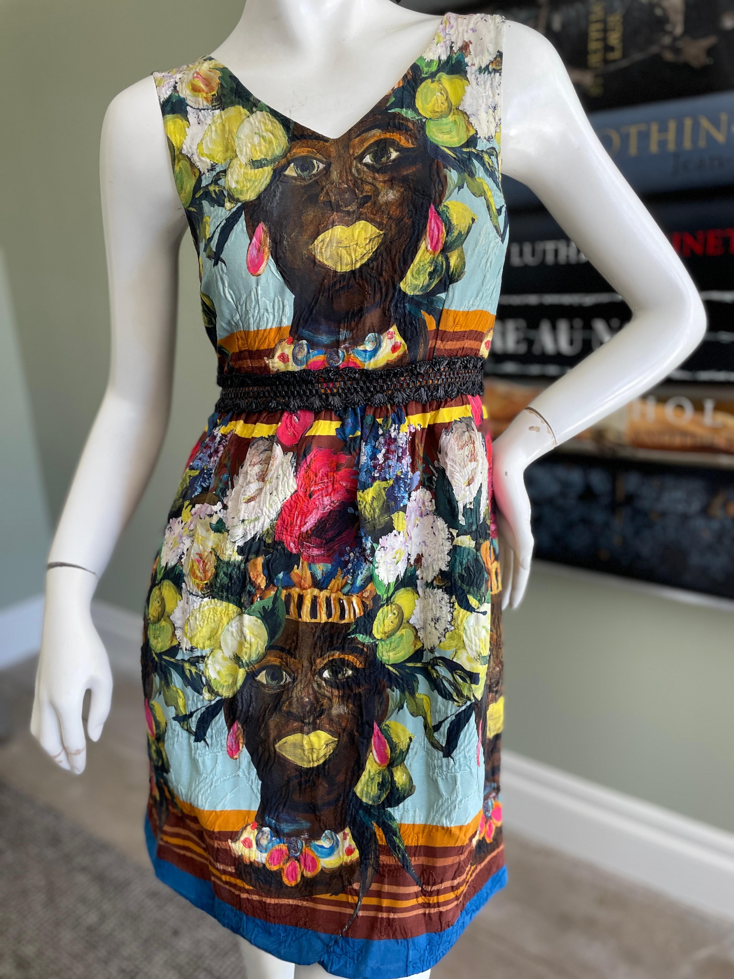 dolce and gabbana strapless woven raffia mini dress