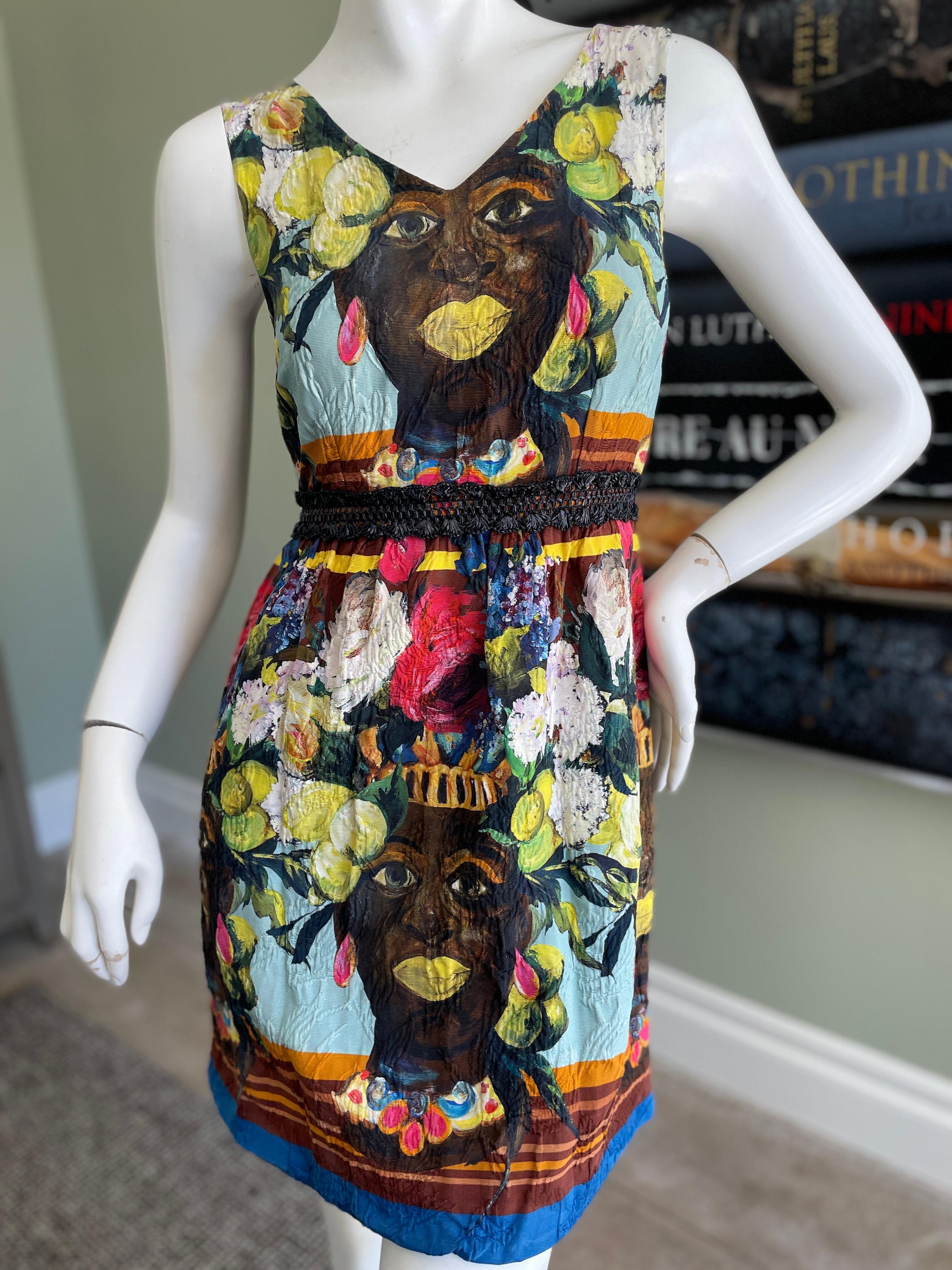 dolce and gabbana strapless raffia mini dress