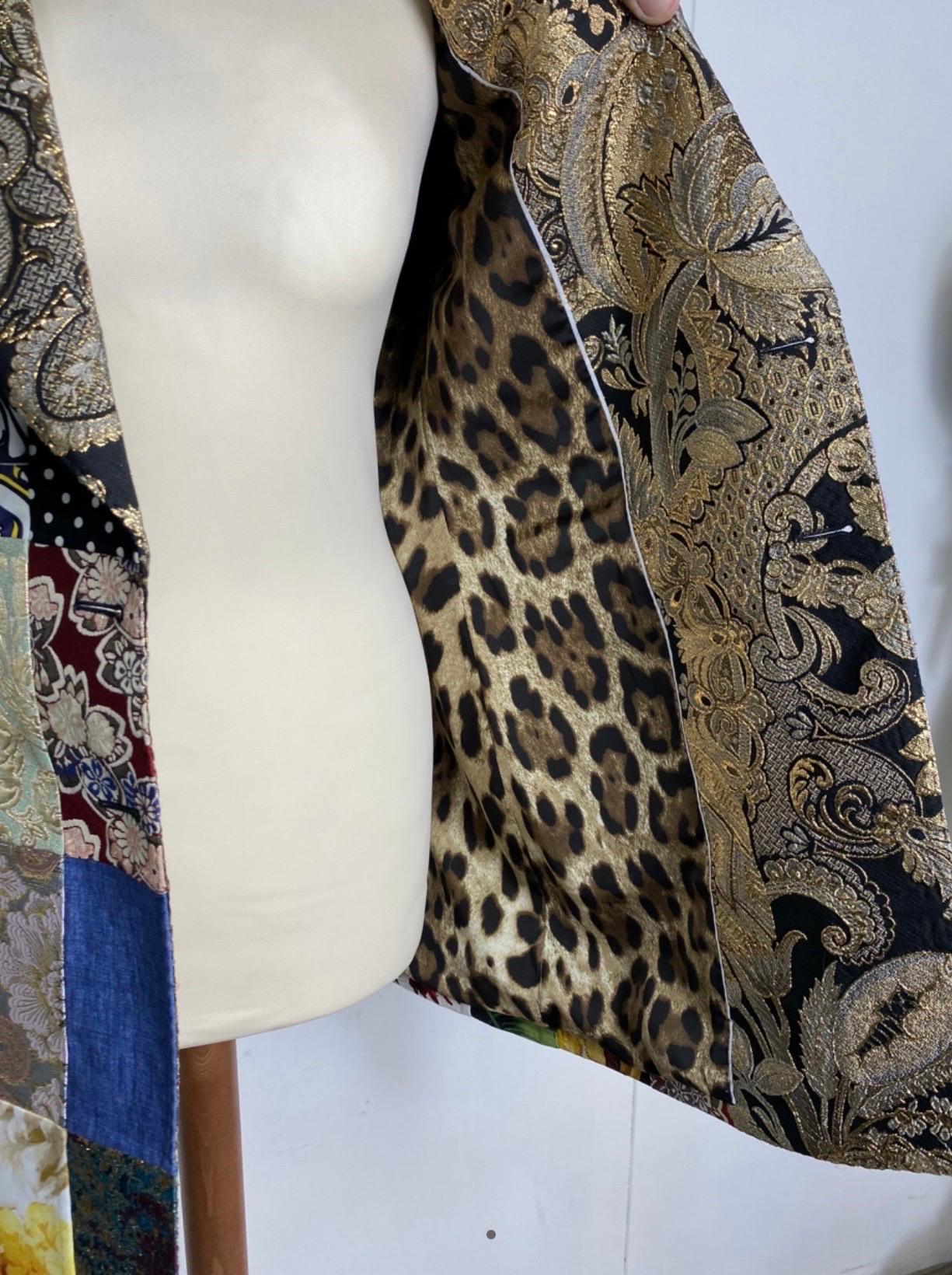 Dolce & Gabbana spring 2021 patchwork Blazer In Excellent Condition For Sale In Carnate, IT