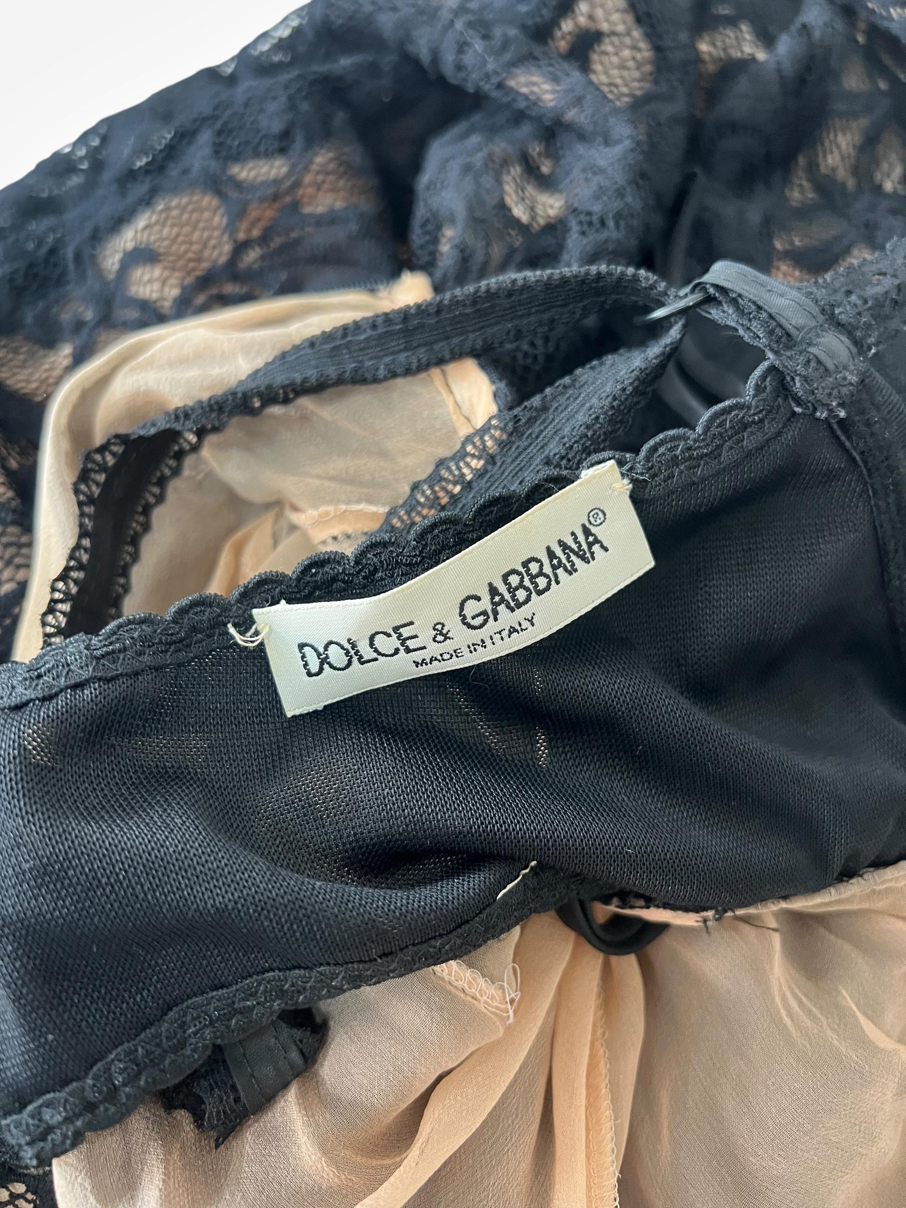 Dolce & Gabbana Frühjahr/Sommer 1997 Schwarzes Maxikleid aus Spitze im Angebot 2