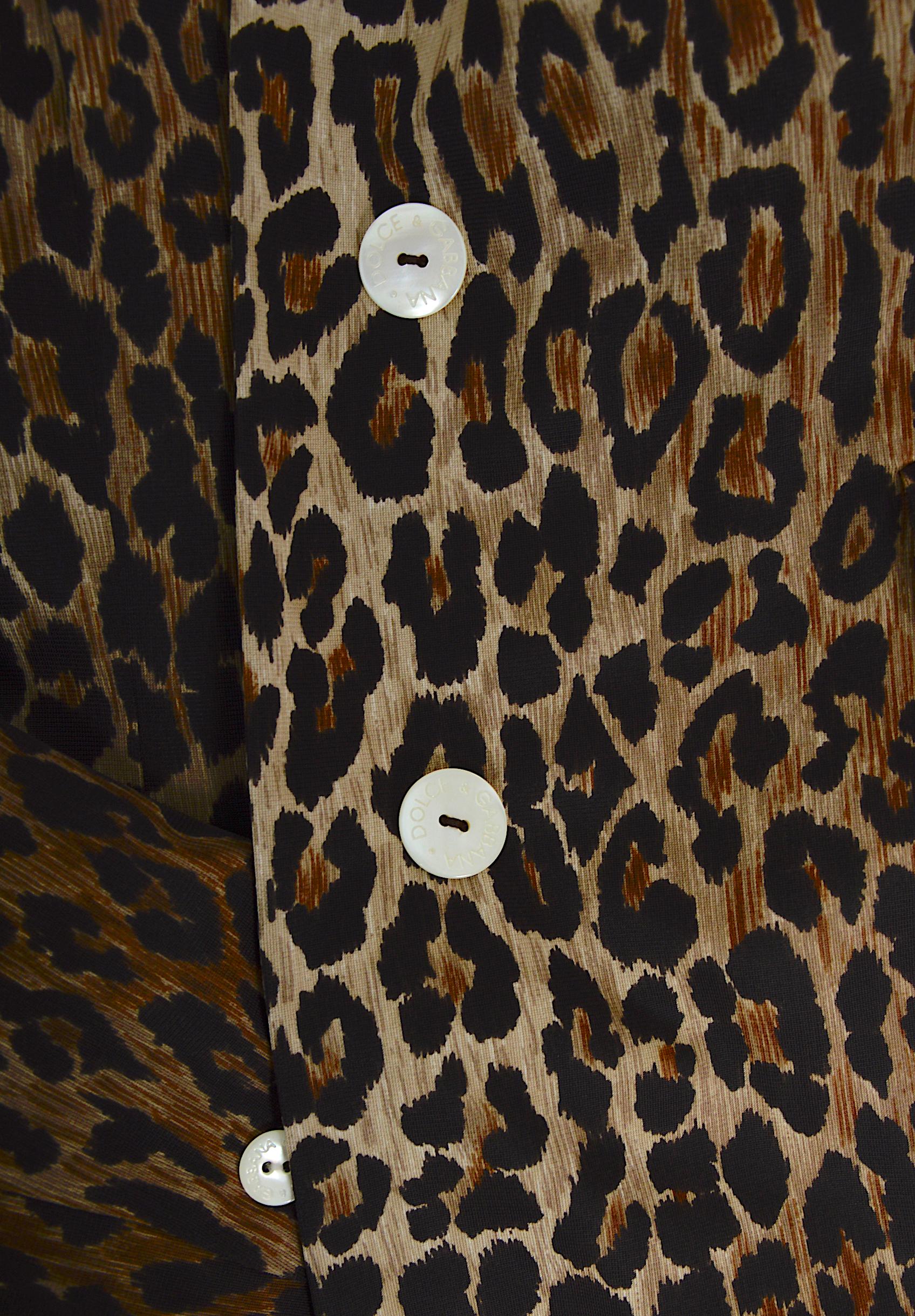 Dolce & Gabbana spring summer 1997 runway nylon leopard print jacket For Sale 10