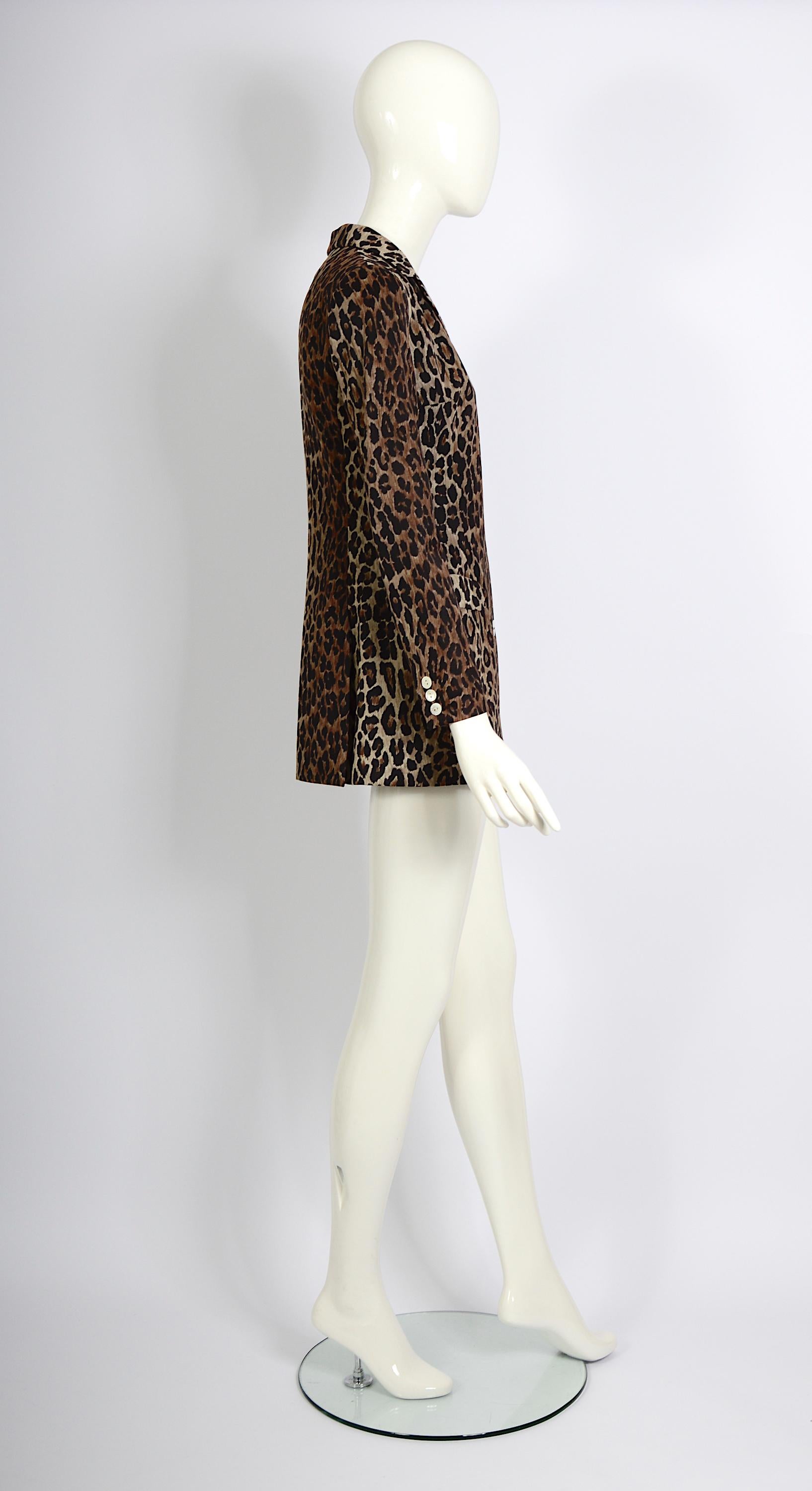 Dolce & Gabbana spring summer 1997 runway nylon leopard print jacket For Sale 1