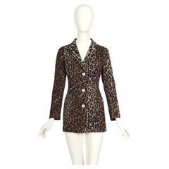 Dolce & Gabbana pasarela primavera verano 1997 chaqueta de nailon con estampado de leopardo