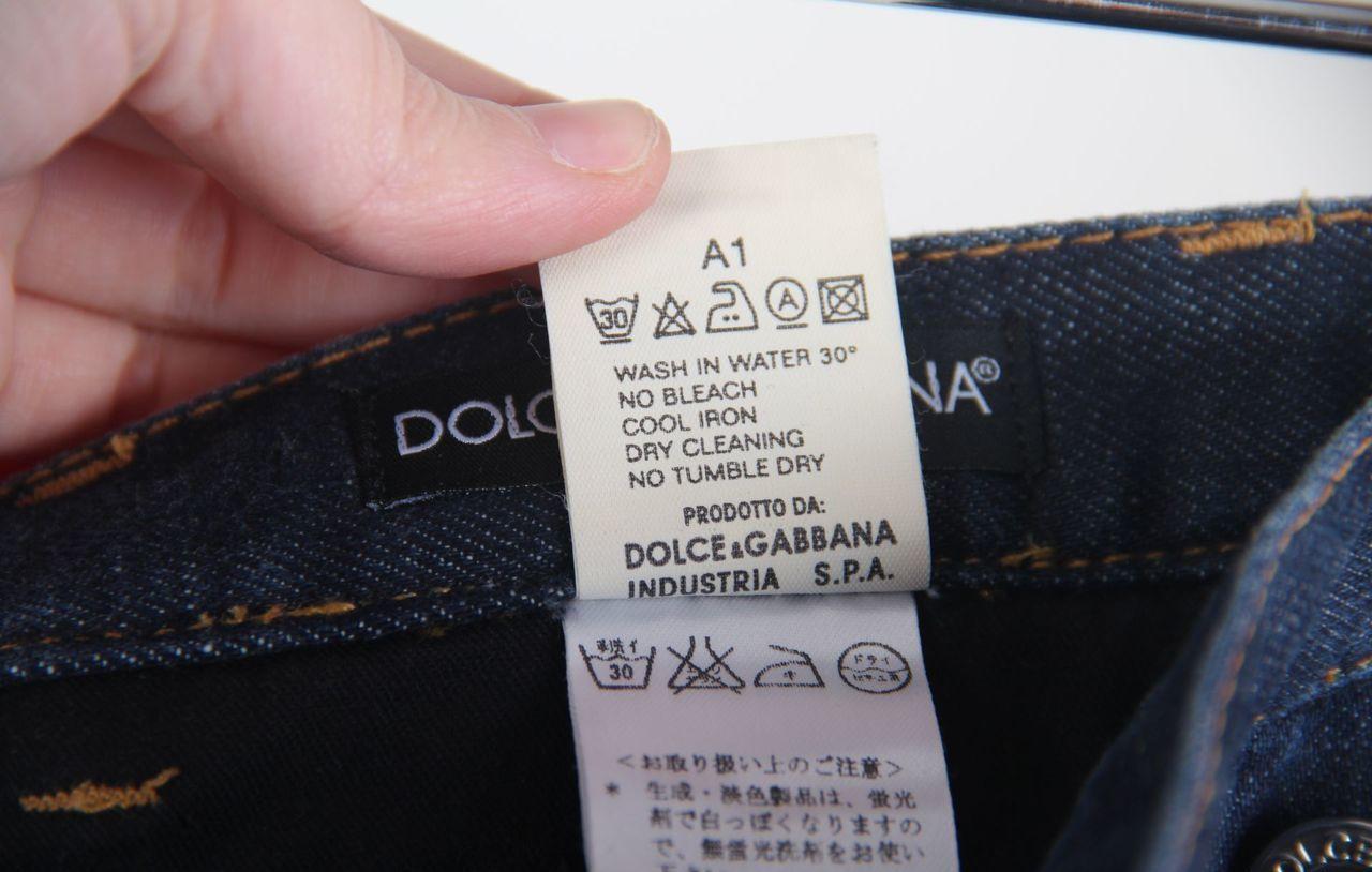 DOLCE GABBANA Spring Summer 2003  Denim Pants Button Flap Front Blue For Sale 4