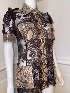 Dolce & Gabbana Spring/Summer 2005 — Runway Python Leather and Lace Shirt