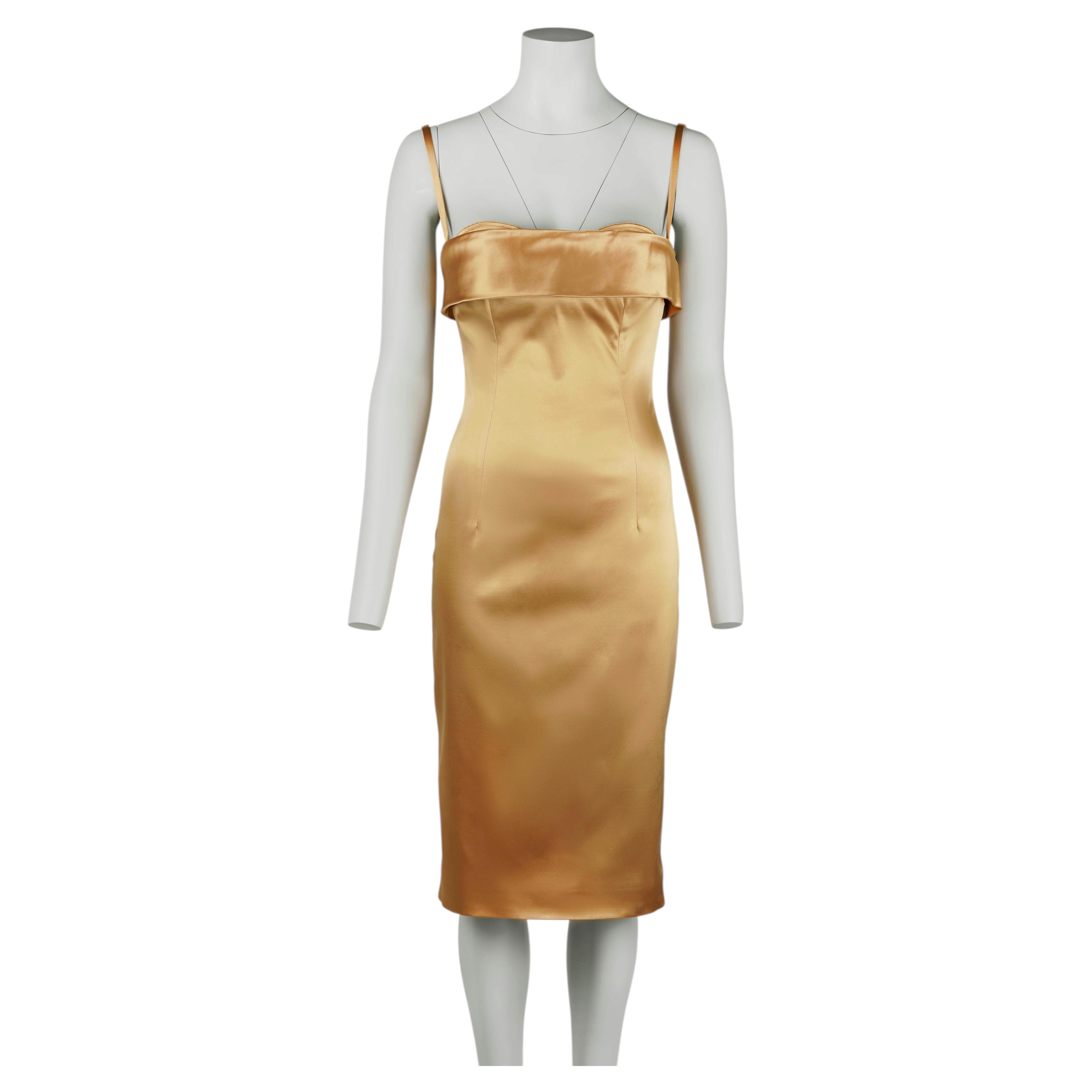 Dolce & Gabbana Spring/Summer 2007 Gold Satin Corset Dress IT44