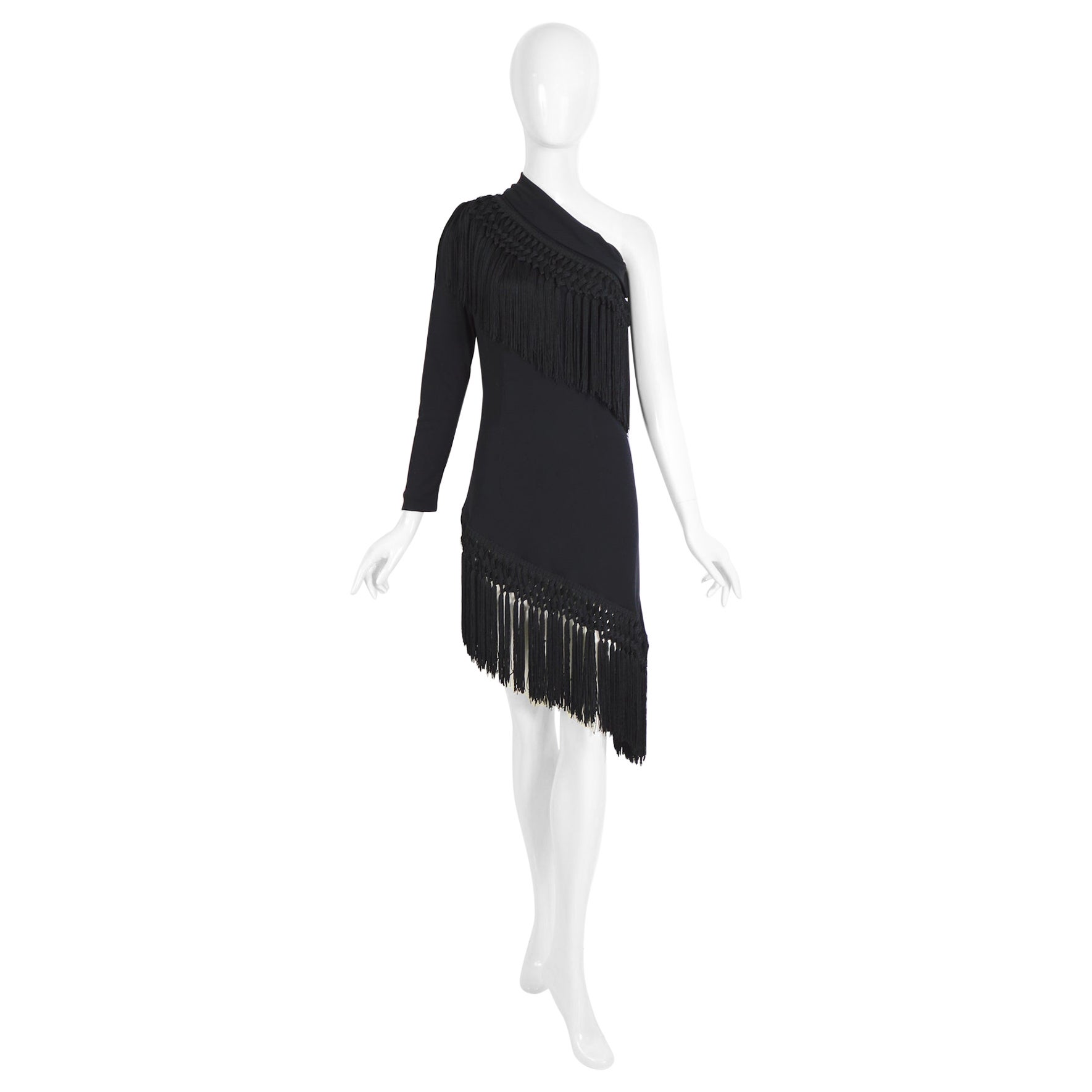 Dolce & Gabbana printemps été 2015 une manche en jersey noir et pompon...  robe