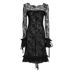 DOLCE & GABBANA SS 06 Vestido de manga larga de encaje, raro e icónico