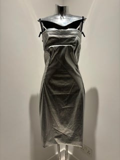 Dolce & Gabbana SS 1999 Mesh Shirt Dress with Silver Inner Tube Dress