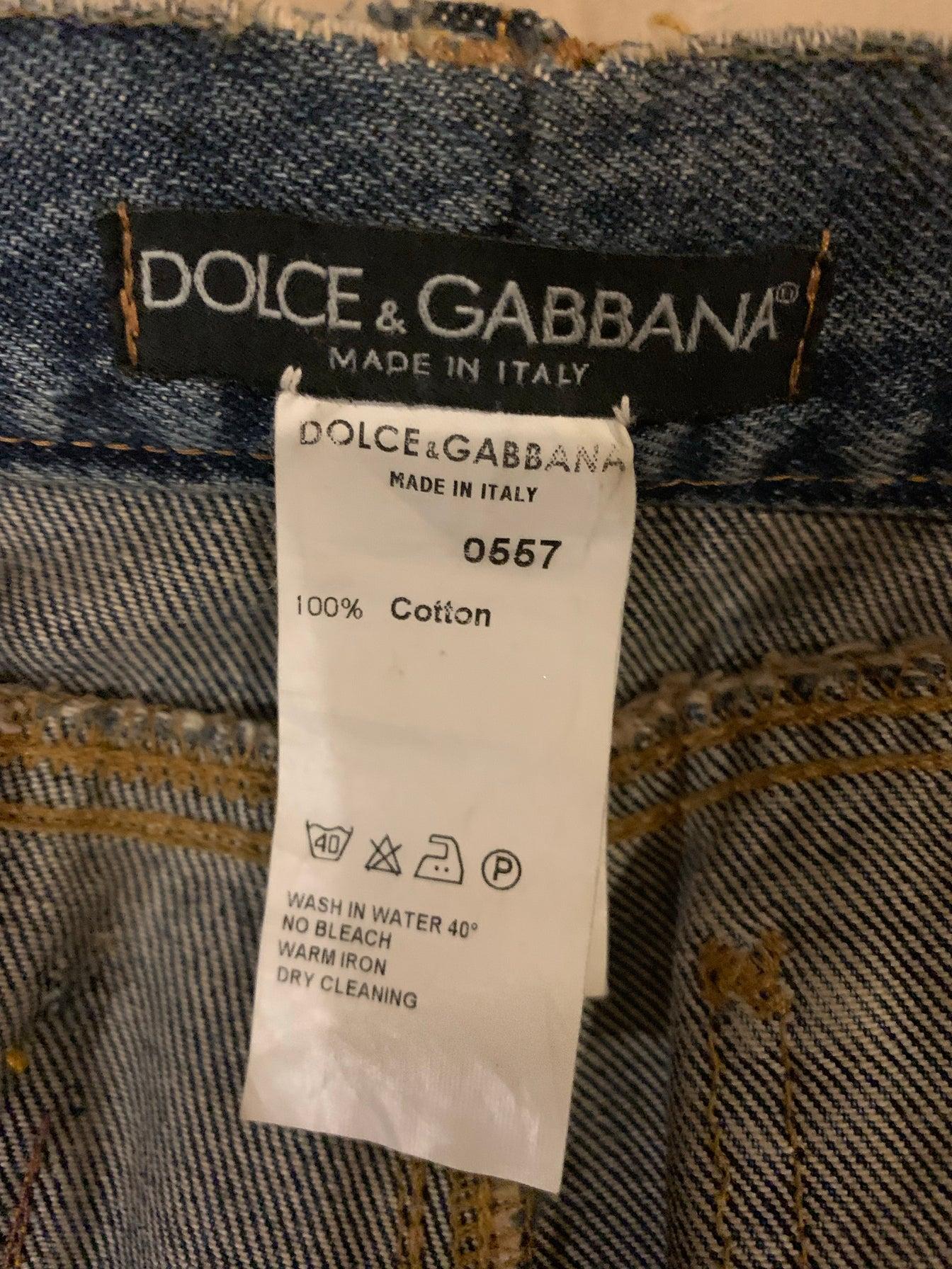 Dolce & Gabbana SS 2001 Graffiti Punk Jeans with Safety Pins 2