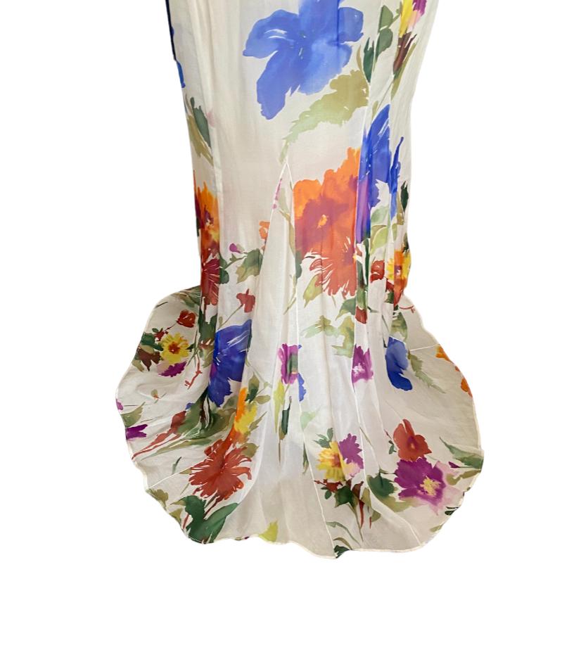 Dolce Gabbana SS 2002 Floral Silk Gown In Excellent Condition In London, GB