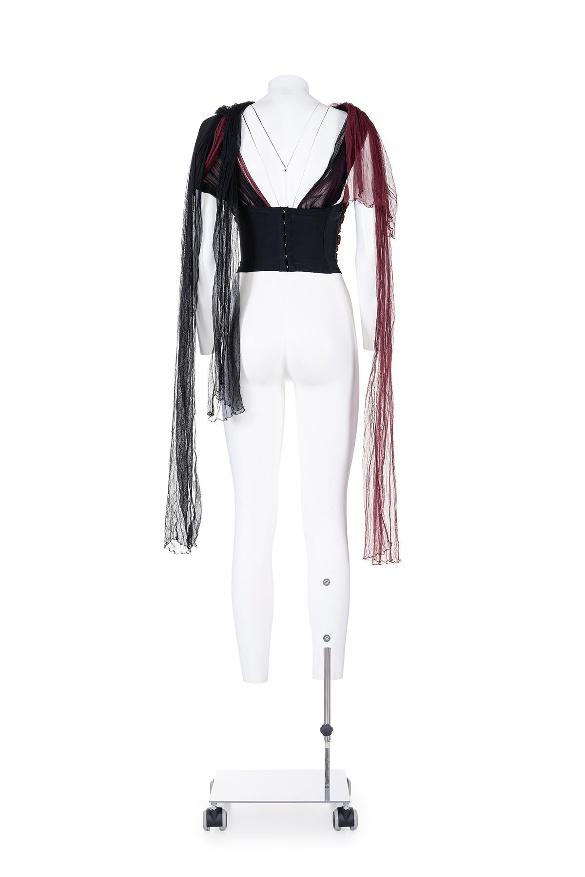Gray DOLCE & GABBANA SS 90 Rare and Iconic Corset with Crystals For Sale