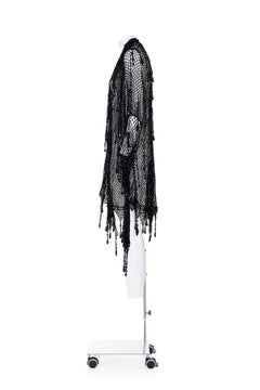 DOLCE & GABBANA SS 90 Rare and Iconic Handmade Fishnet Cardigan with Crystals