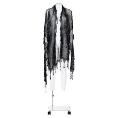 DOLCE & GABBANA SS 90 Seltene und ikonische handgefertigte Fischnetz-Strickjacke mit Kristallen