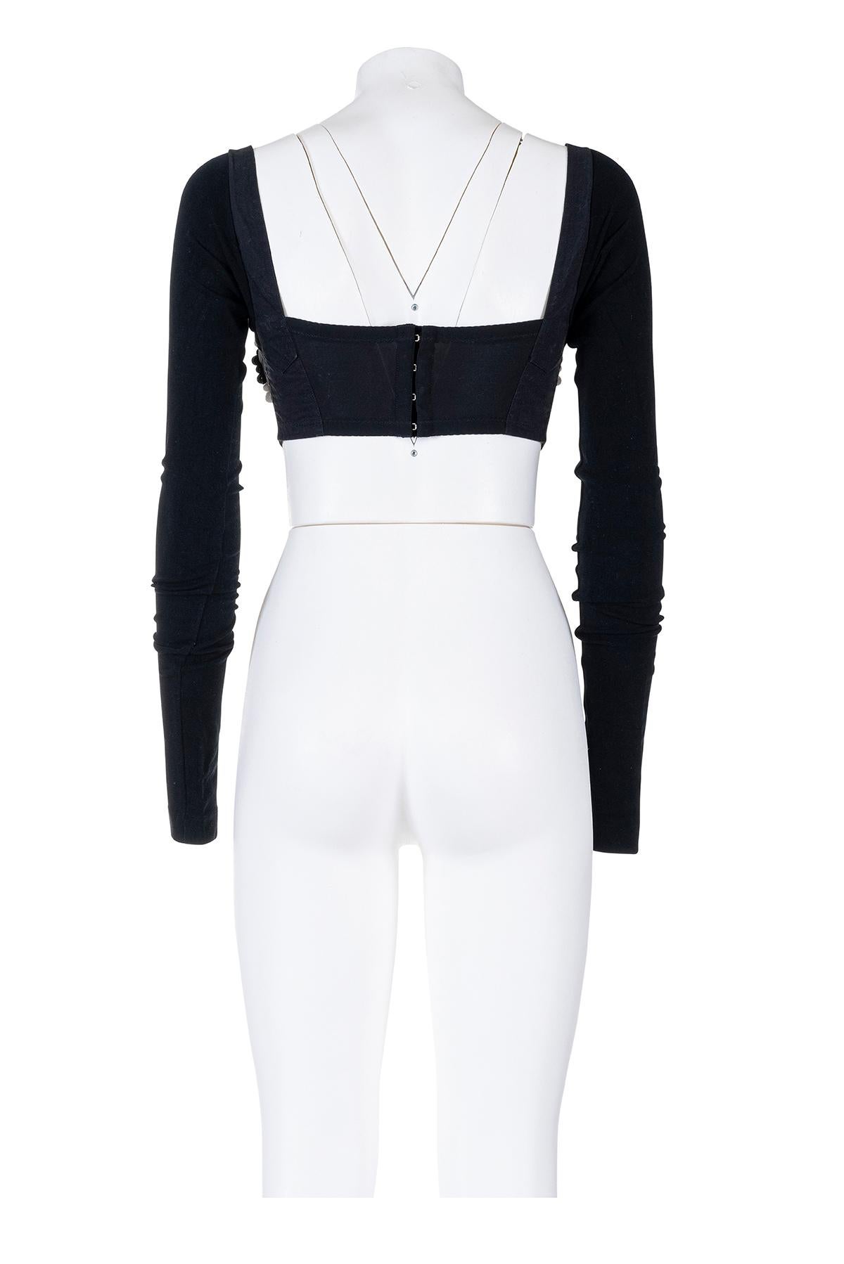 DOLCE & GABBANA SS 91 Rare and Iconic Long Sleeve Beaded Top In Excellent Condition For Sale In Milano, MILANO