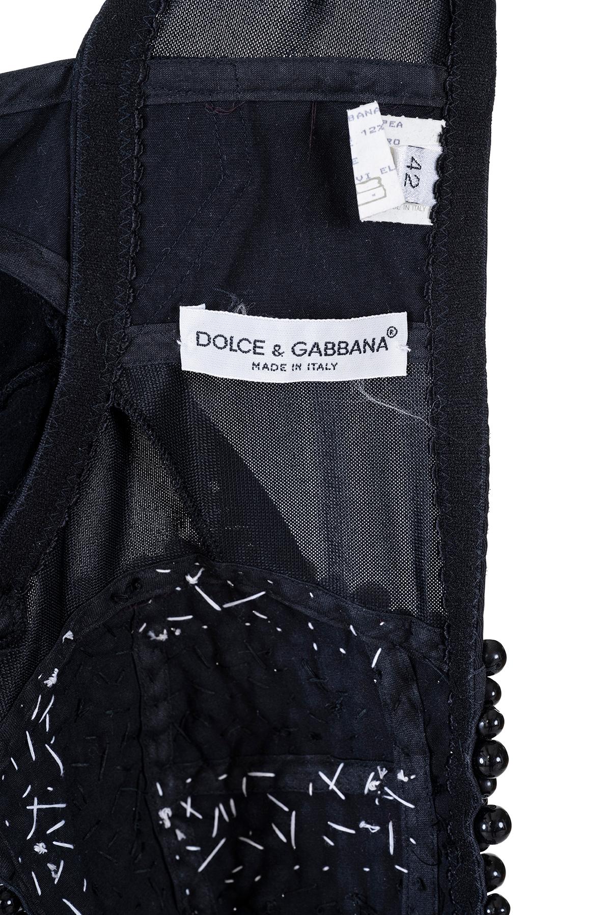 Women's or Men's DOLCE & GABBANA SS 91 Rare and Iconic Long Sleeve Beaded Top For Sale